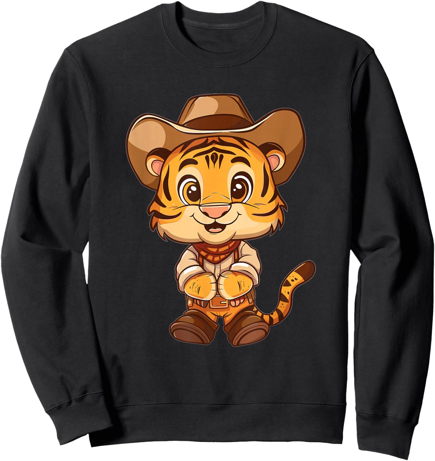 Cute Cowboy Tiger Sweatshirt - Sweatshirt | Black