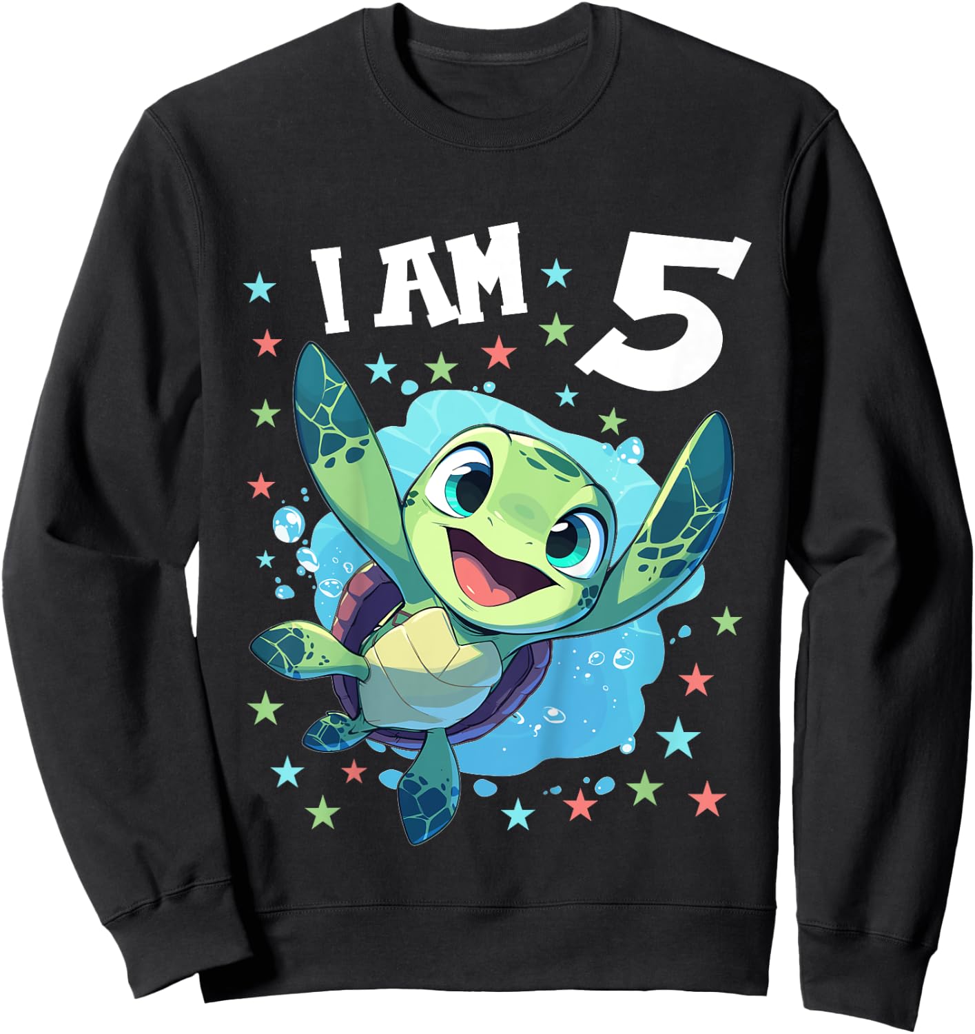 5 Years old 5 birthday Sea Turtles Boy Girl Sea Turtle Sweatshirt - Sweatshirt | Black