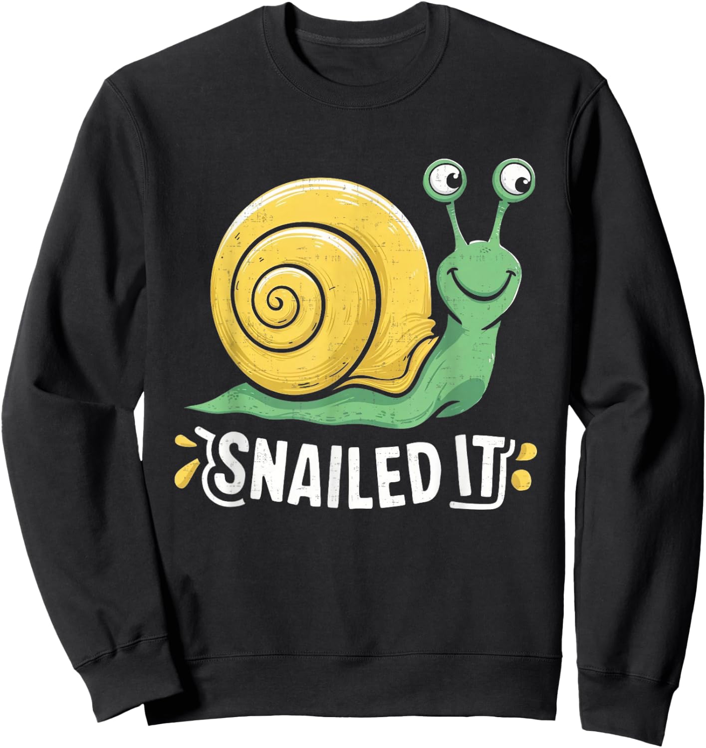 Funny Pun Snail Women Boys Girls Kids Snailed It Sweatshirt - Sweatshirt | Black