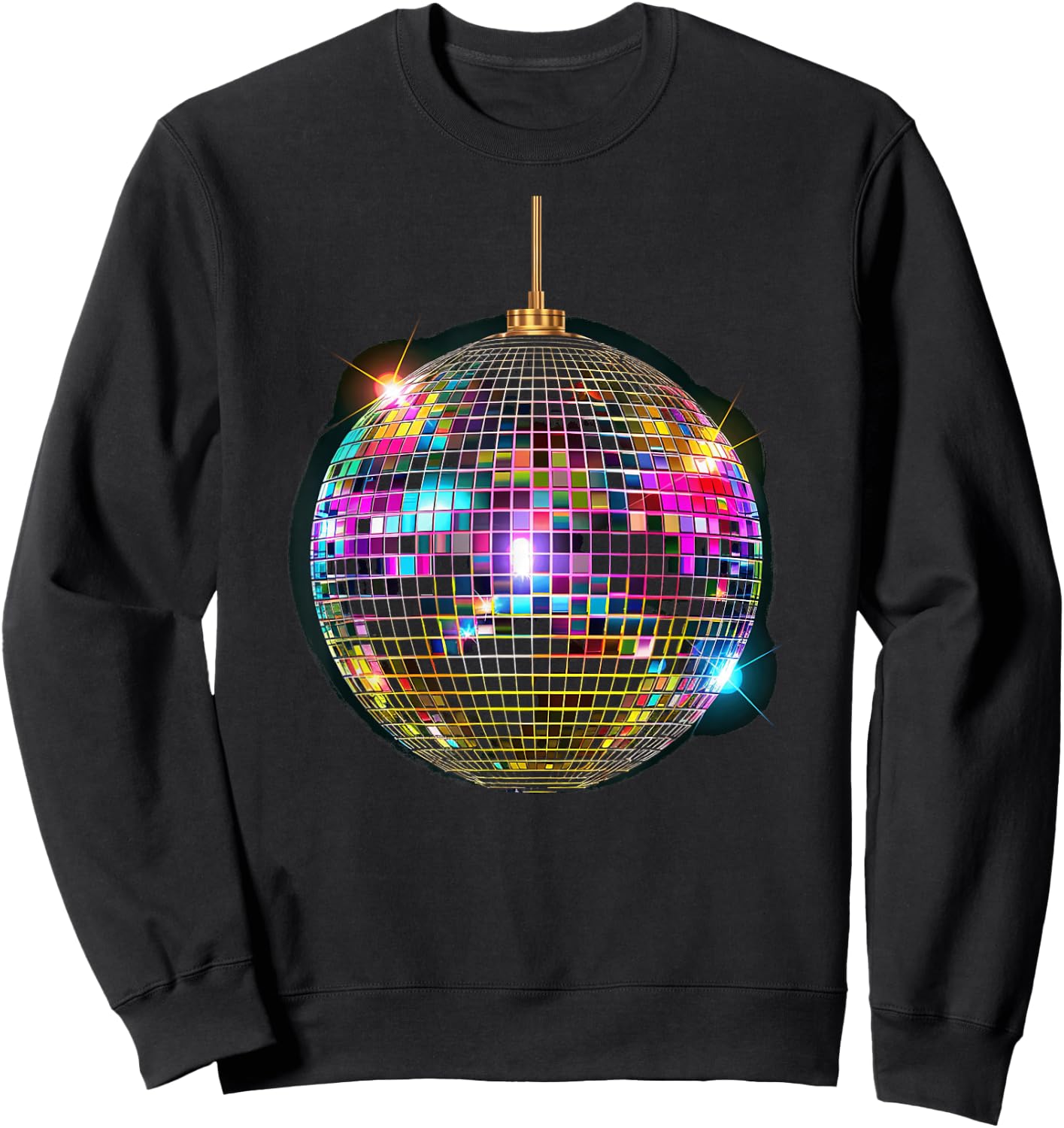 Coloured Disco Ball Vintage Retro House Disco Ball Cool Party Sweatshirt - Sweatshirt | Black