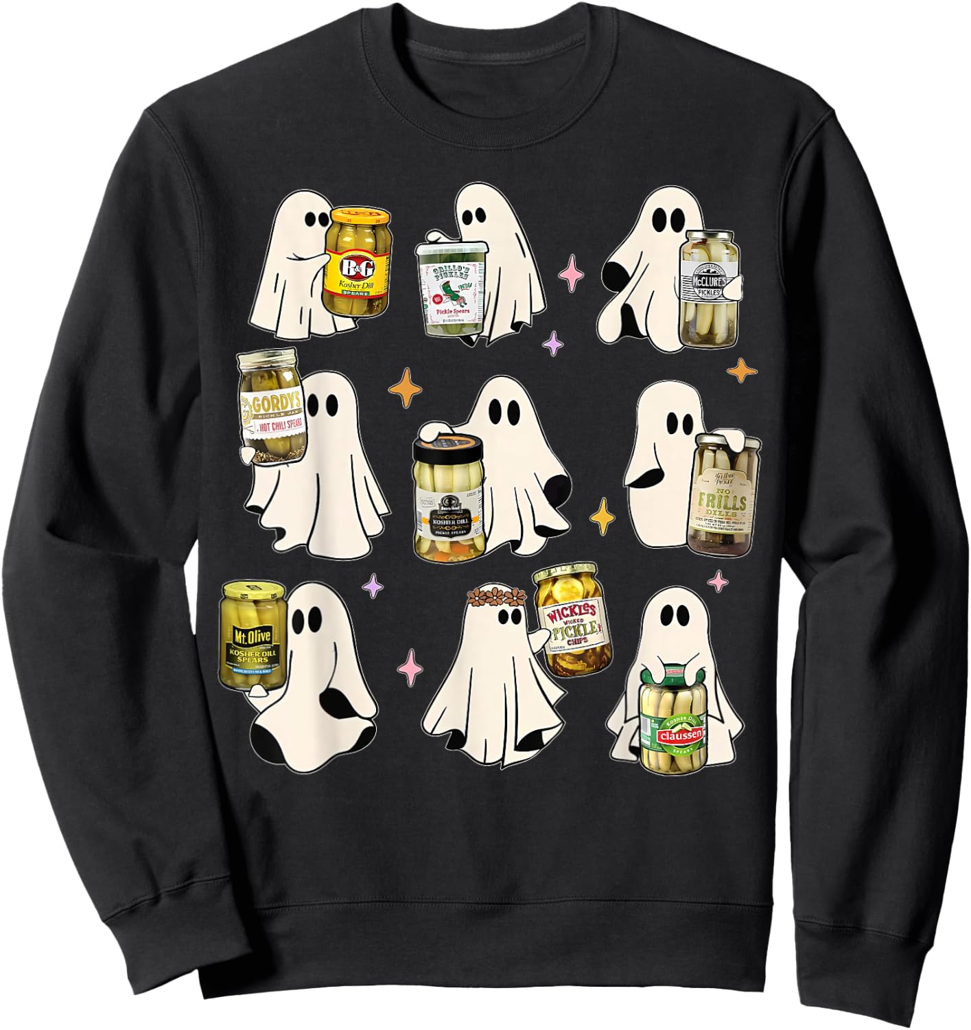 Ghost Canned Pickles Cute Ghost Pickle Jar Canning Season Sweatshirt - Sweatshirt | Black