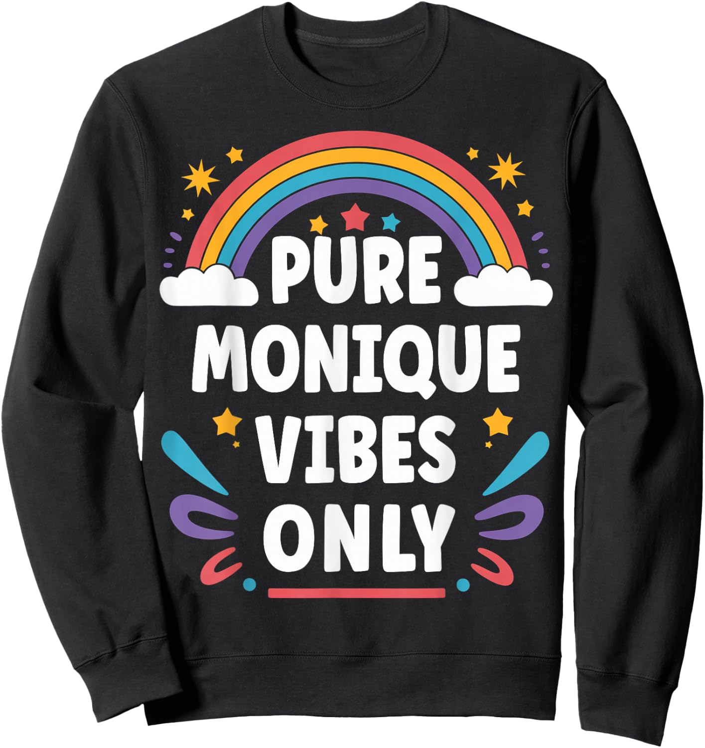MONIQUE Vibes Only Cute Retro Girls MONIQUE Name Sweatshirt - Sweatshirt | Black
