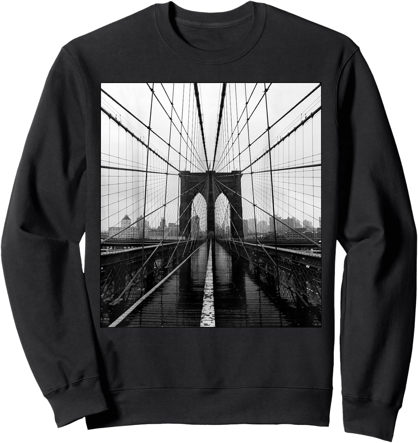 Brooklyn Bridge Photo Art NYC New York City Skyline Brooklyn Sweatshirt - Sweatshirt | Black