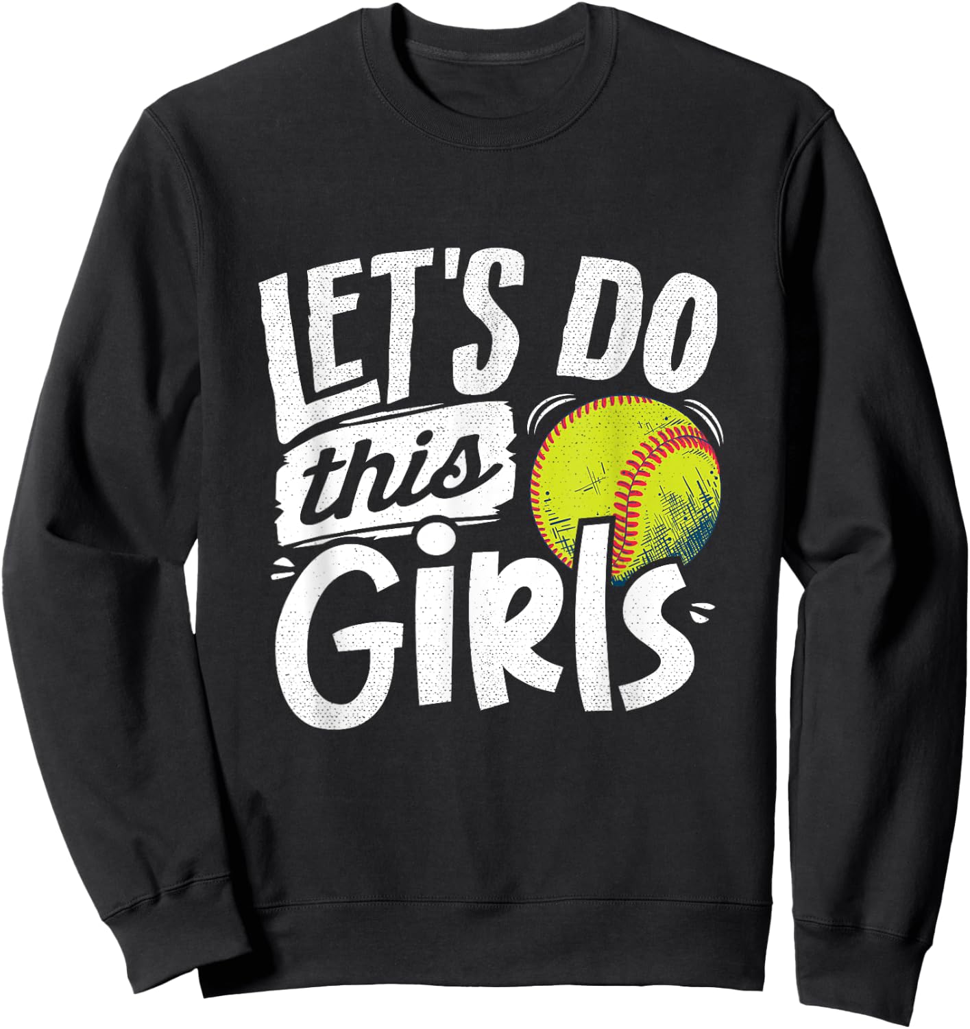 Softball Mom Women Girls Softball Lover Sweatshirt - Sweatshirt | Black