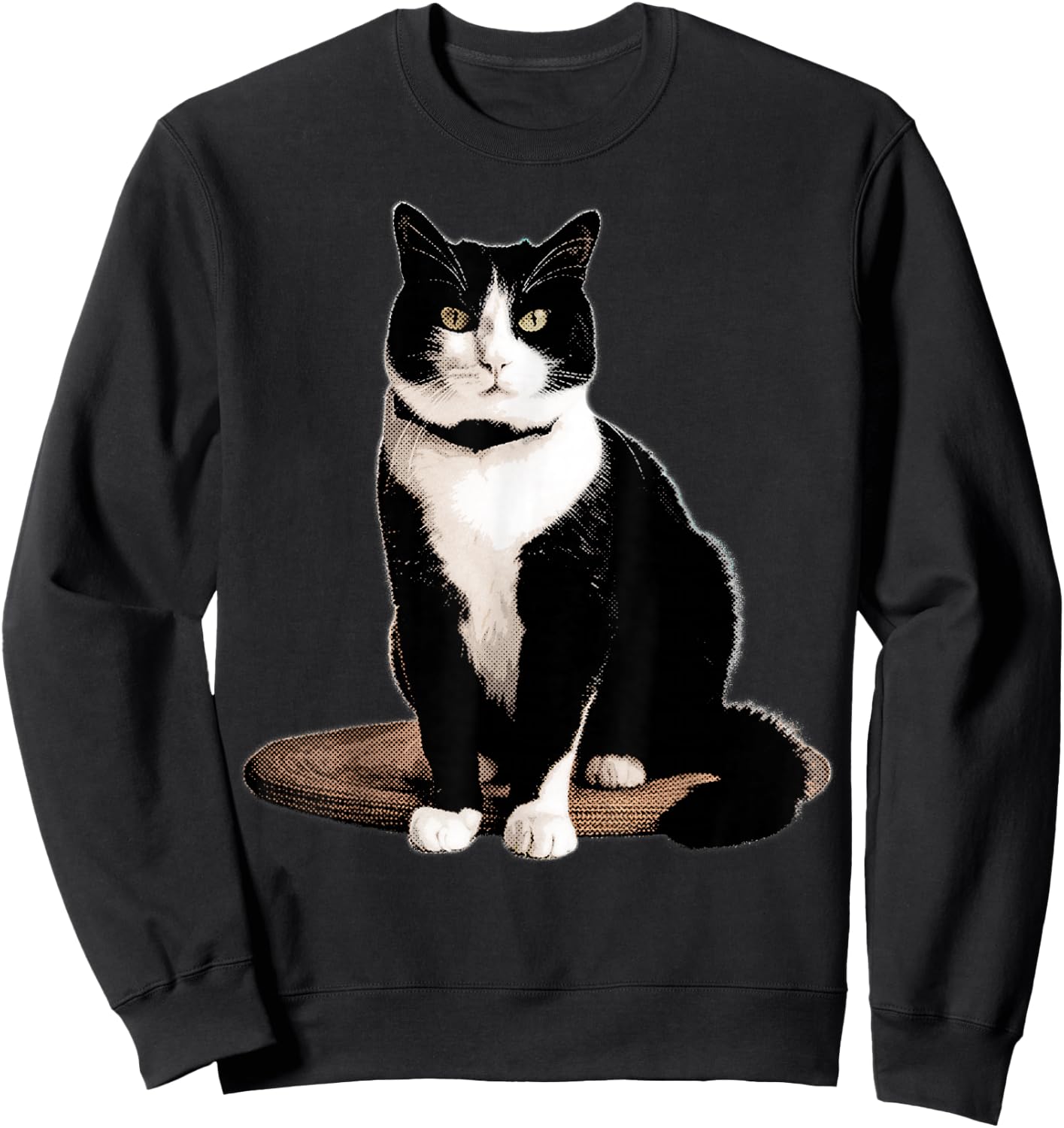 Cat Tuxedo Cat , Women's, Black, Small, Short Sleeve, Classic Fit, Tuxedo Cat Design Sweatshirt - Sweatshirt | Black
