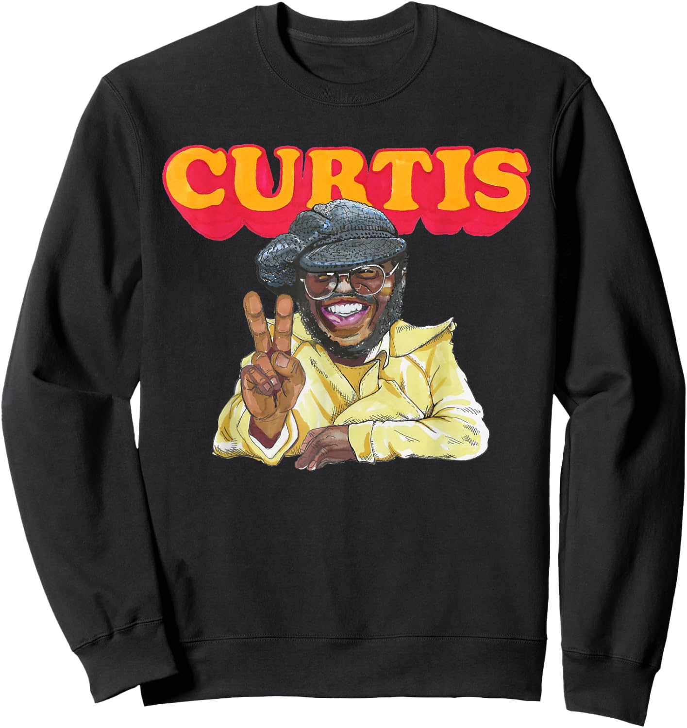 Curtis Mayfield Peace Sign Sweatshirt - Sweatshirt | Black