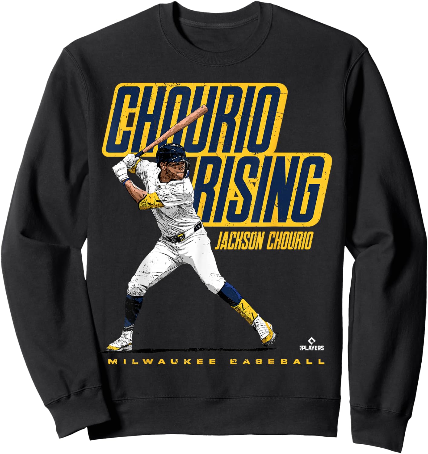 Ballpark MVP Chourio Rising Jackson Chourio Milwaukee MLBPA , Small, Black Sweatshirt - Sweatshirt | Black