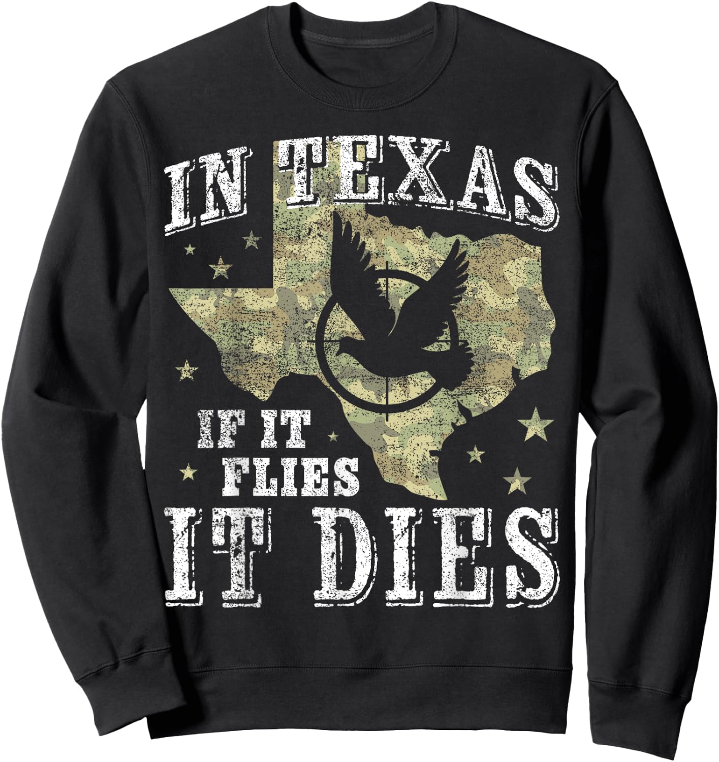 Texas Dove Hunting Season - It Flies It Dies - Dove Hunter Sweatshirt - Sweatshirt | Black