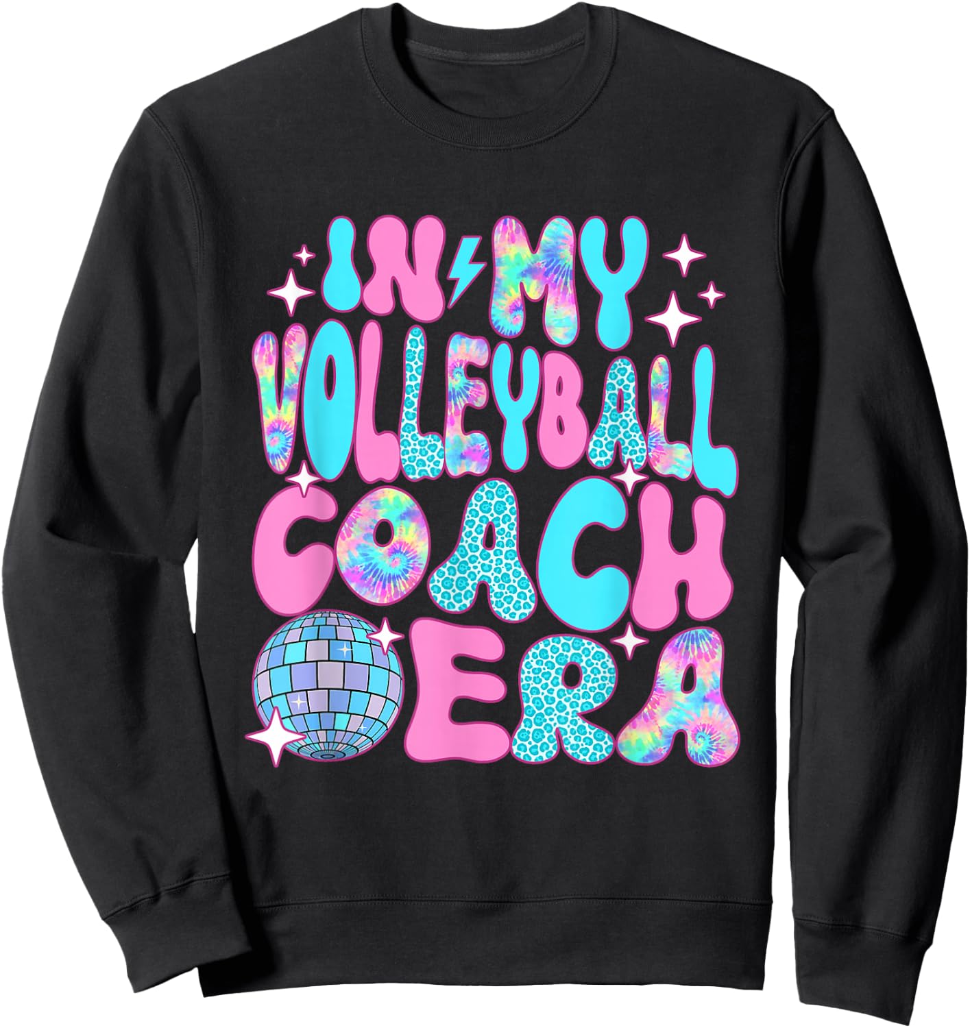 Disco In My Volleyball Coach Era Sweatshirt - Sweatshirt | Black