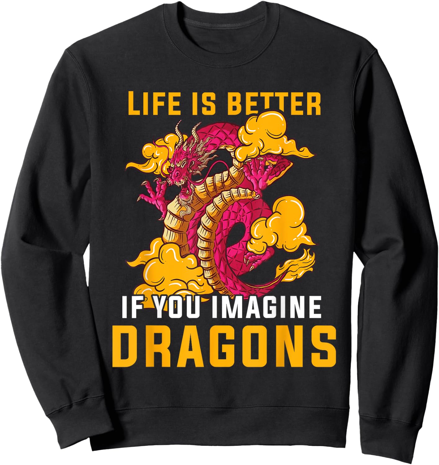Dragon Creature Fire Fantasy Creature Magic Japanese Sweatshirt - Sweatshirt | Black