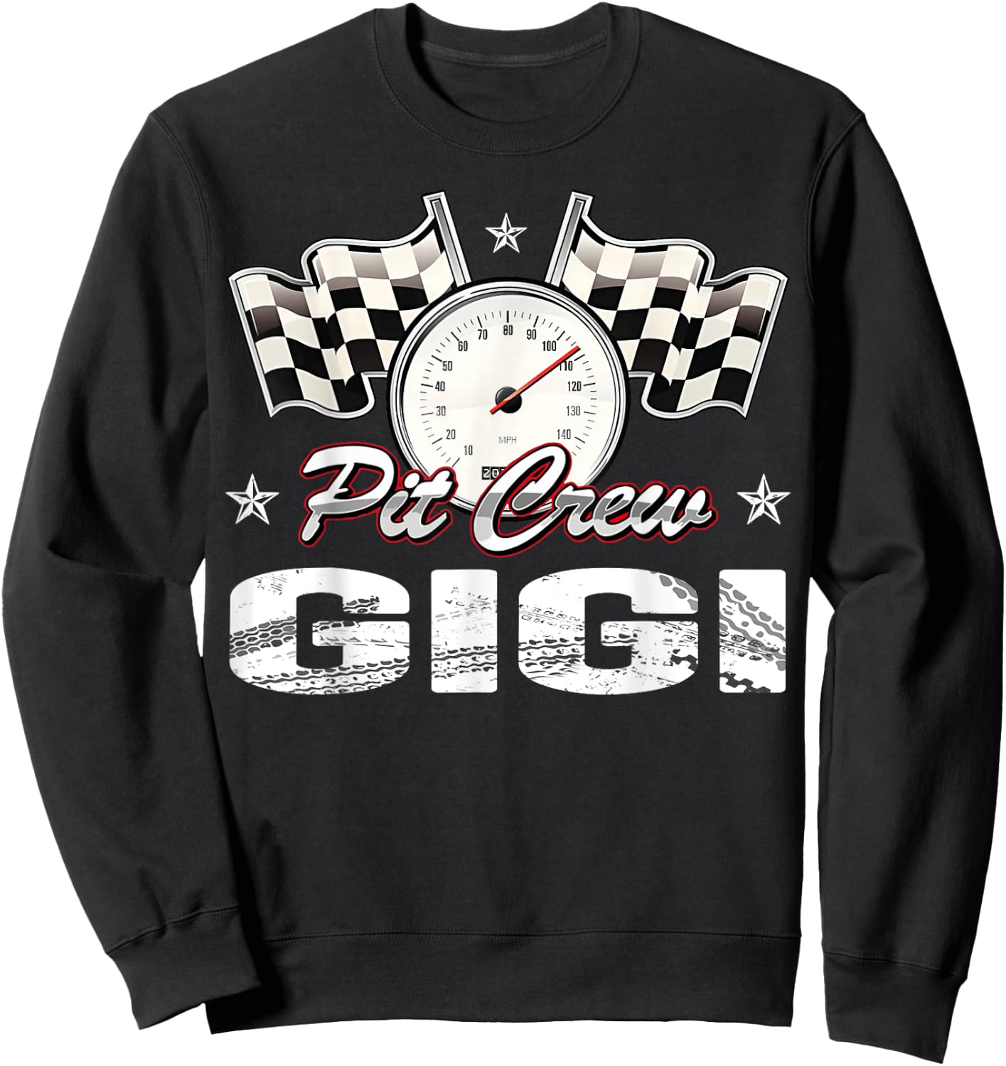 Pit Crew Gigi Race Car Birthday Racing Car Family Sweatshirt - Sweatshirt | Black