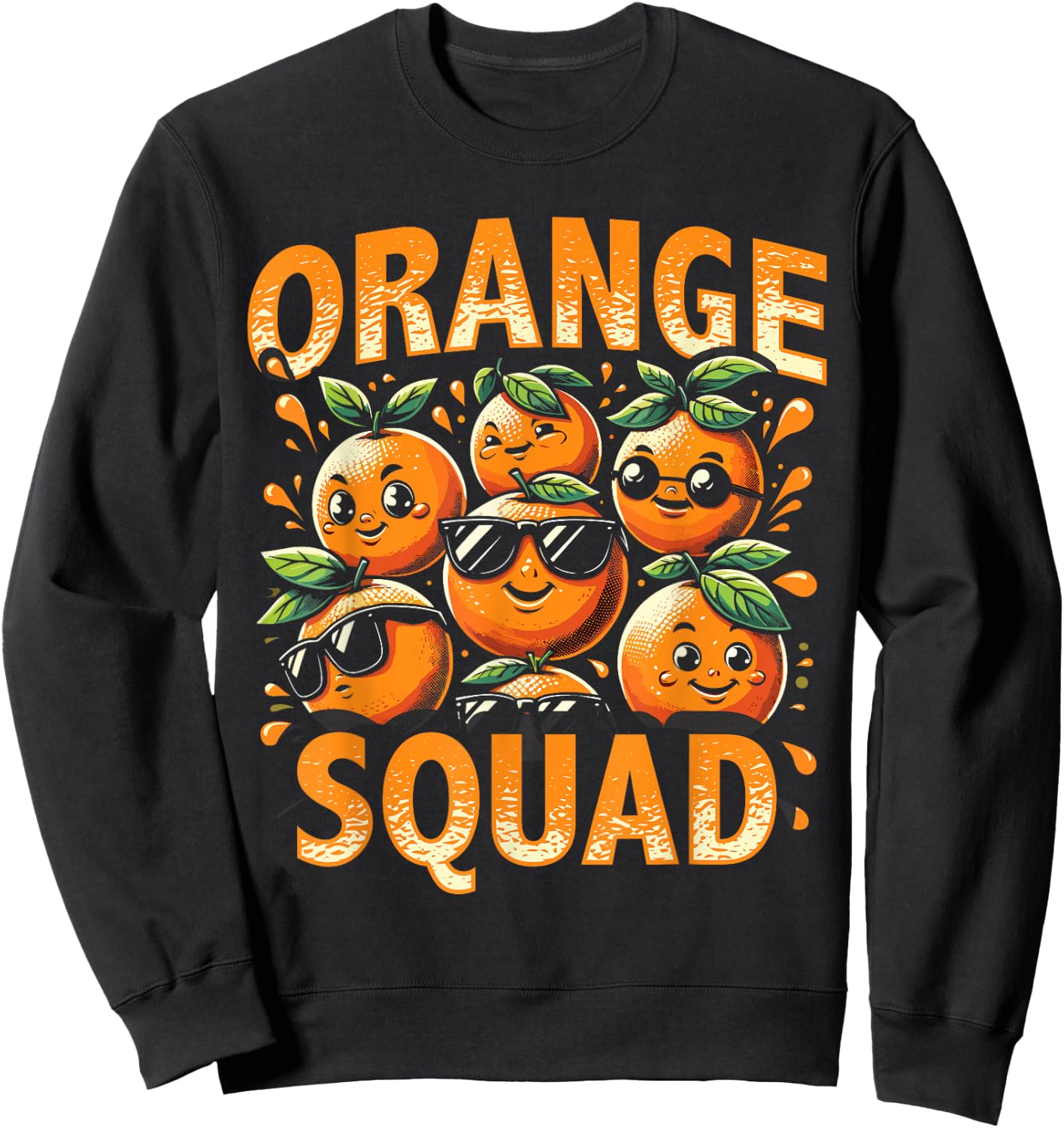 Summer Citrus Fruit Orange Squad Sweatshirt - Sweatshirt | Black