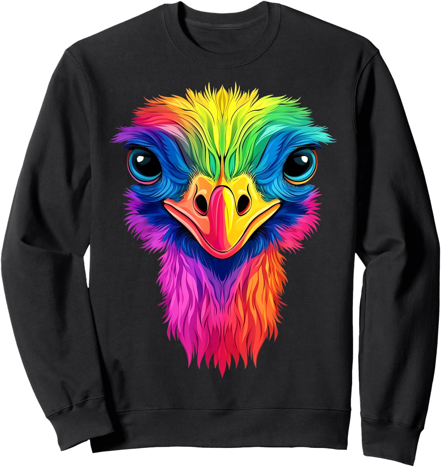 Colorful Ostrich African Wildlife Safari Animals Black Sweatshirt - Sweatshirt | Black