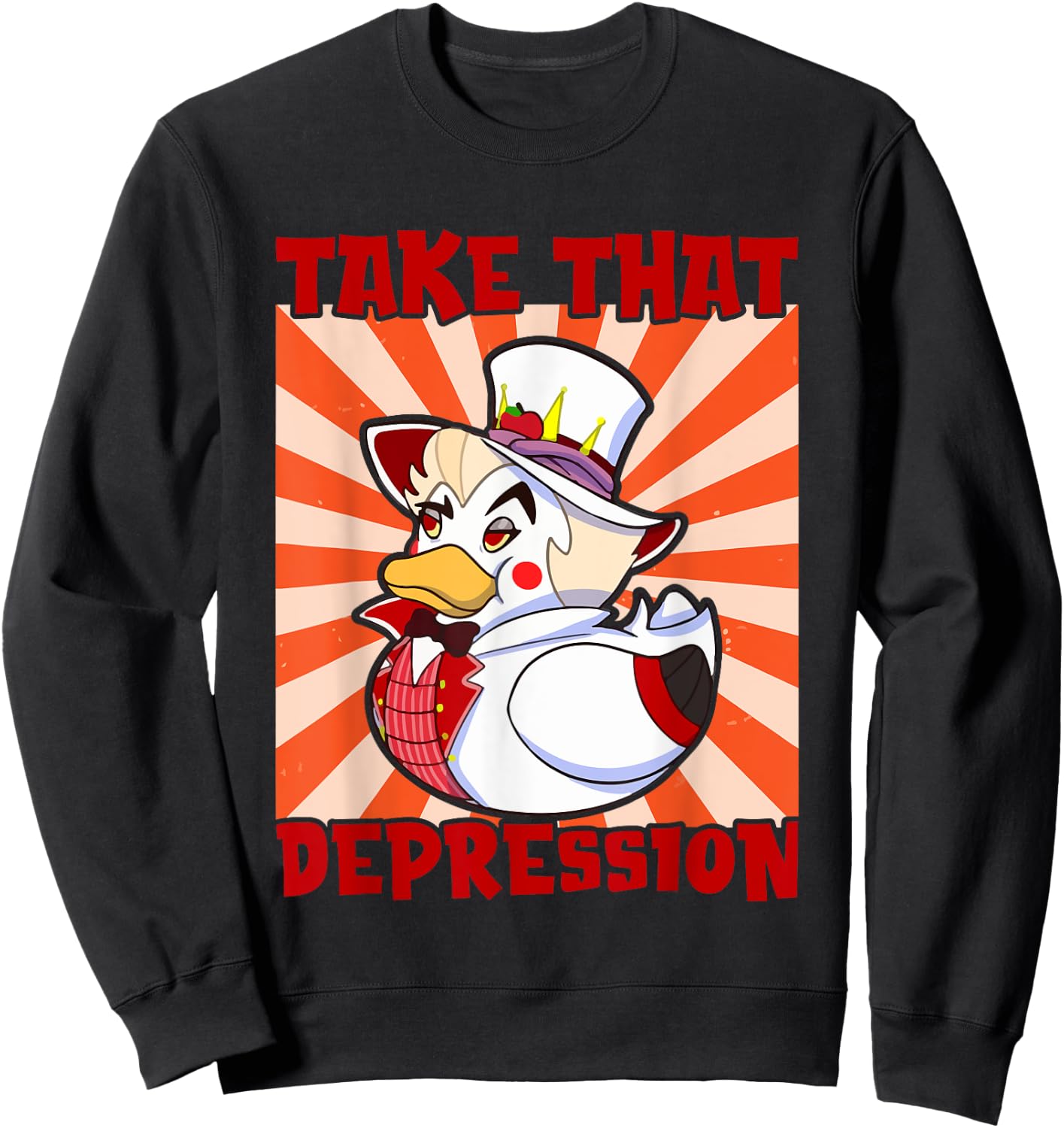 Take That Depression Duck, Duck Retro Vintage Sweatshirt - Sweatshirt | Black