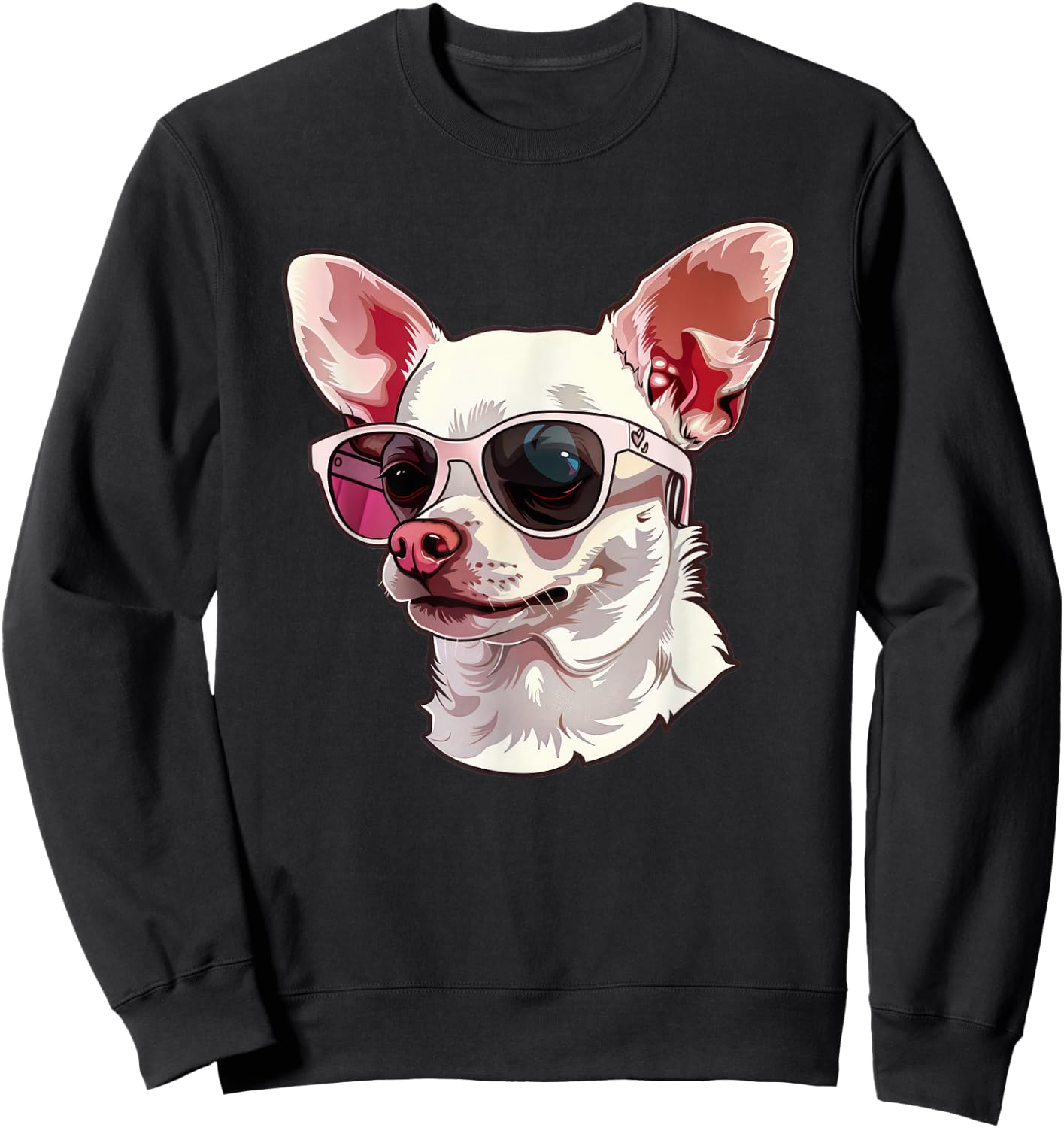 Cute Chihuahua Dog Sunglasses Men Women Kids Sweatshirt - Sweatshirt | Black
