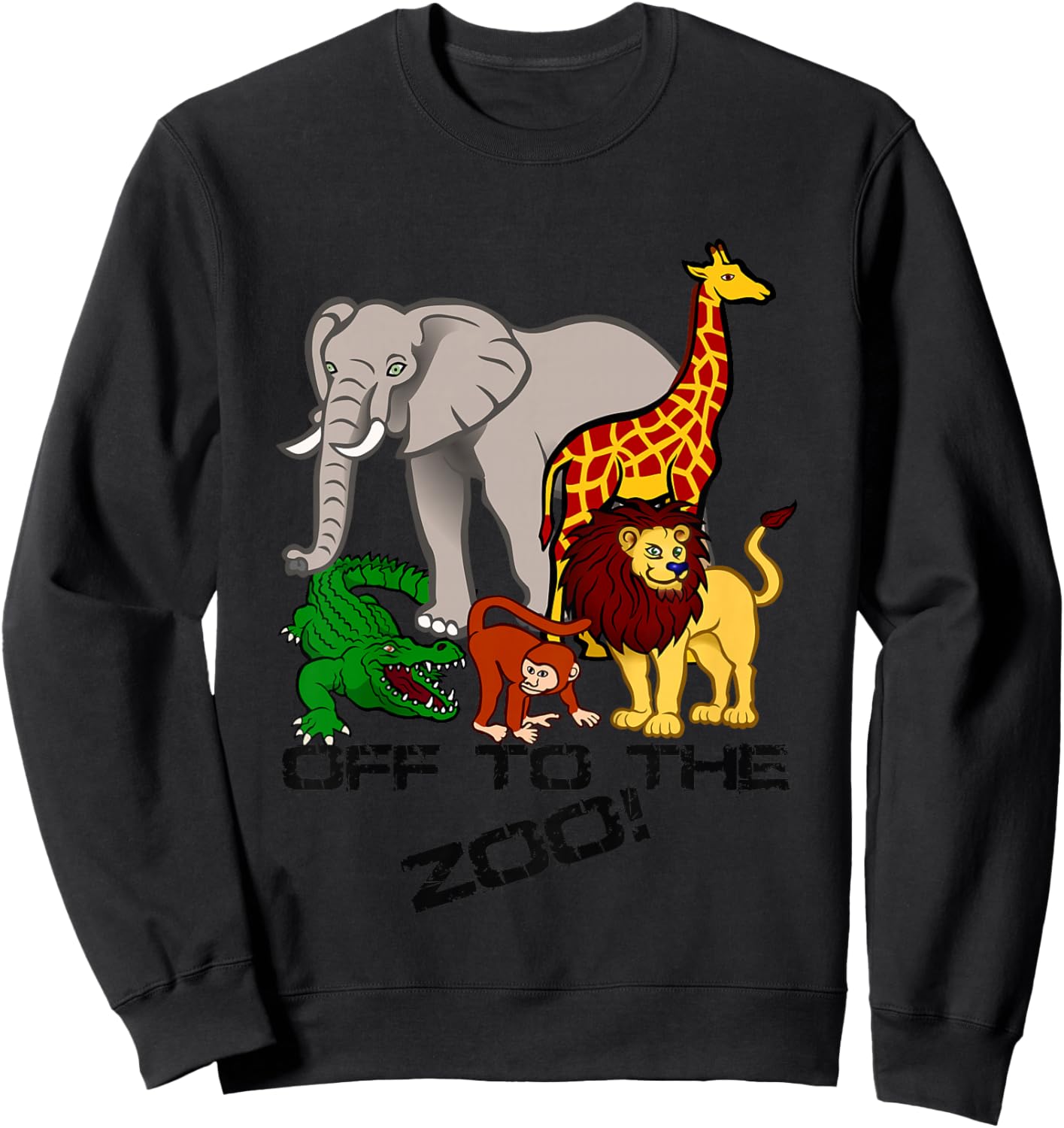 Off To The Zoo Animal Boys Girls Child Trip Vacation Sweatshirt - Sweatshirt | Black