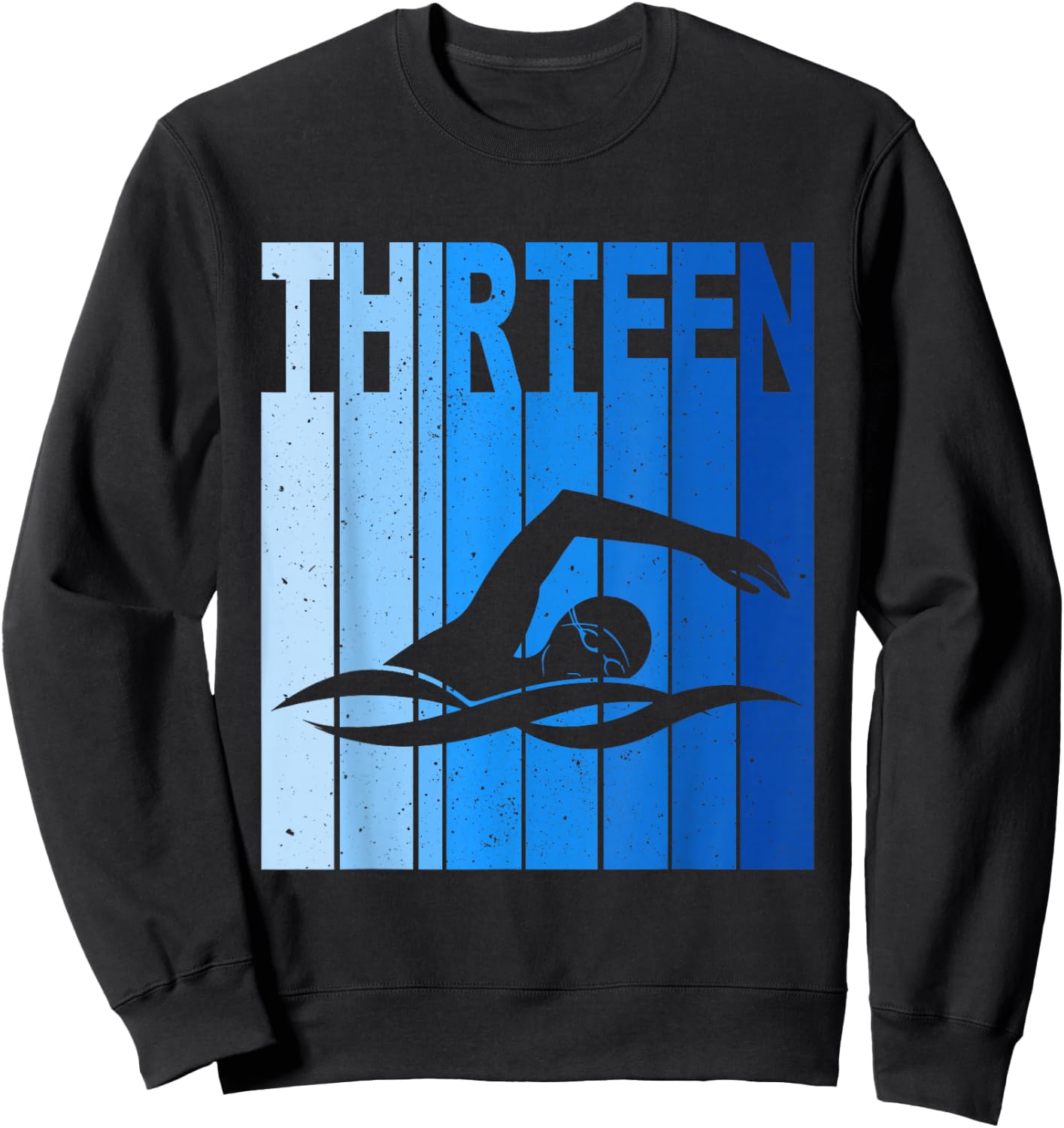 13th Birthday Swimming 13 Year Old Birthday Swimmer Sweatshirt - Sweatshirt | Black