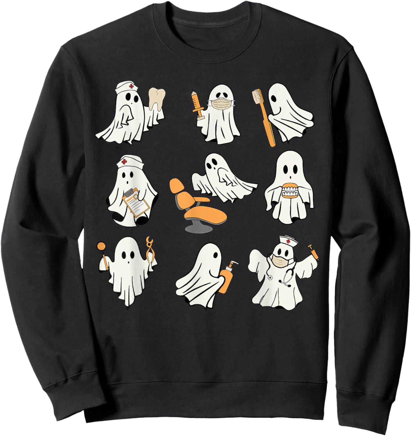 Halloween Dentist Dental Assistant Dental Hygiene Sweatshirt - Sweatshirt | Black