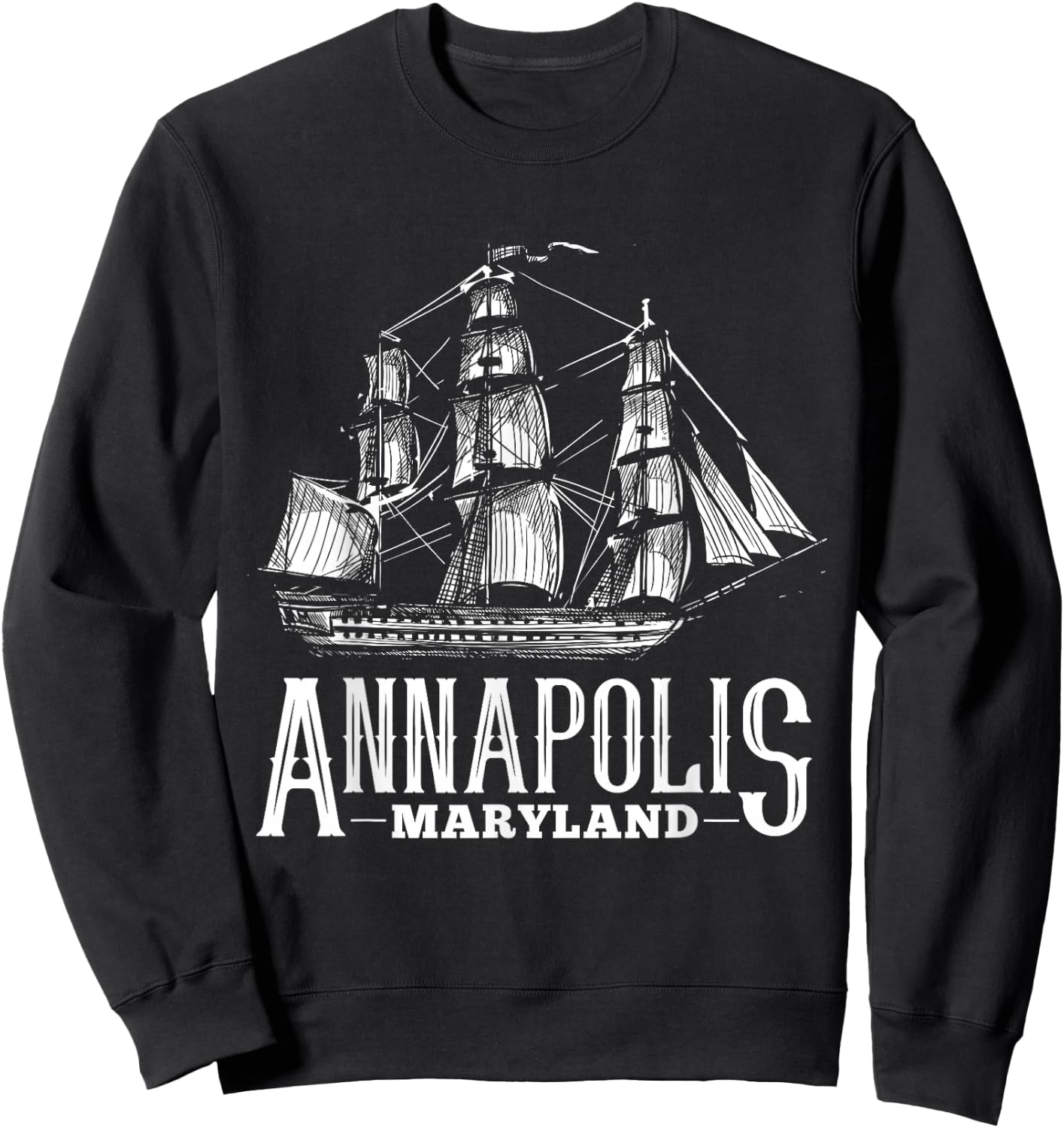 Annapolis Maryland Sailboat Sailing Nautical Annapolis MD Sweatshirt - Sweatshirt | Black