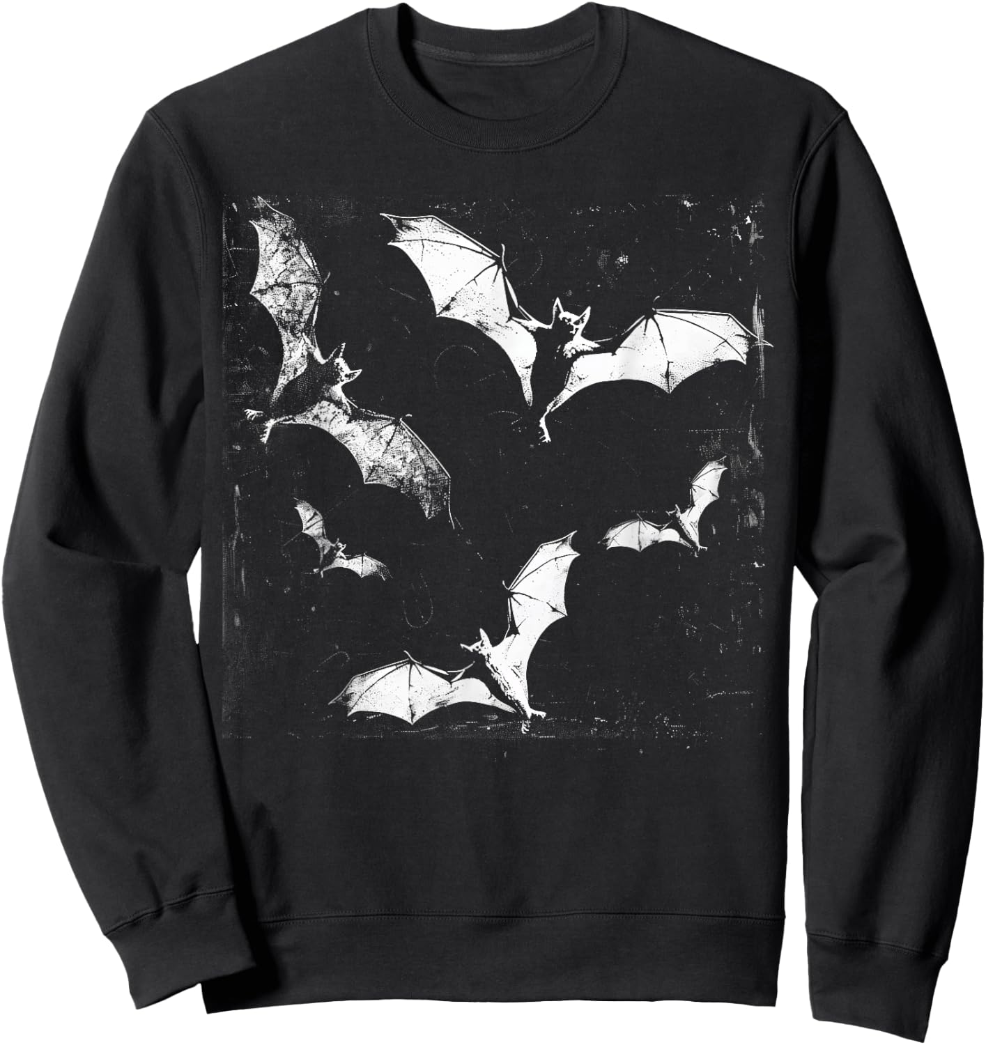 Bats Vampire Horror Spooky Art Halloween Goth Alt Aesthetic Sweatshirt - Sweatshirt | Black