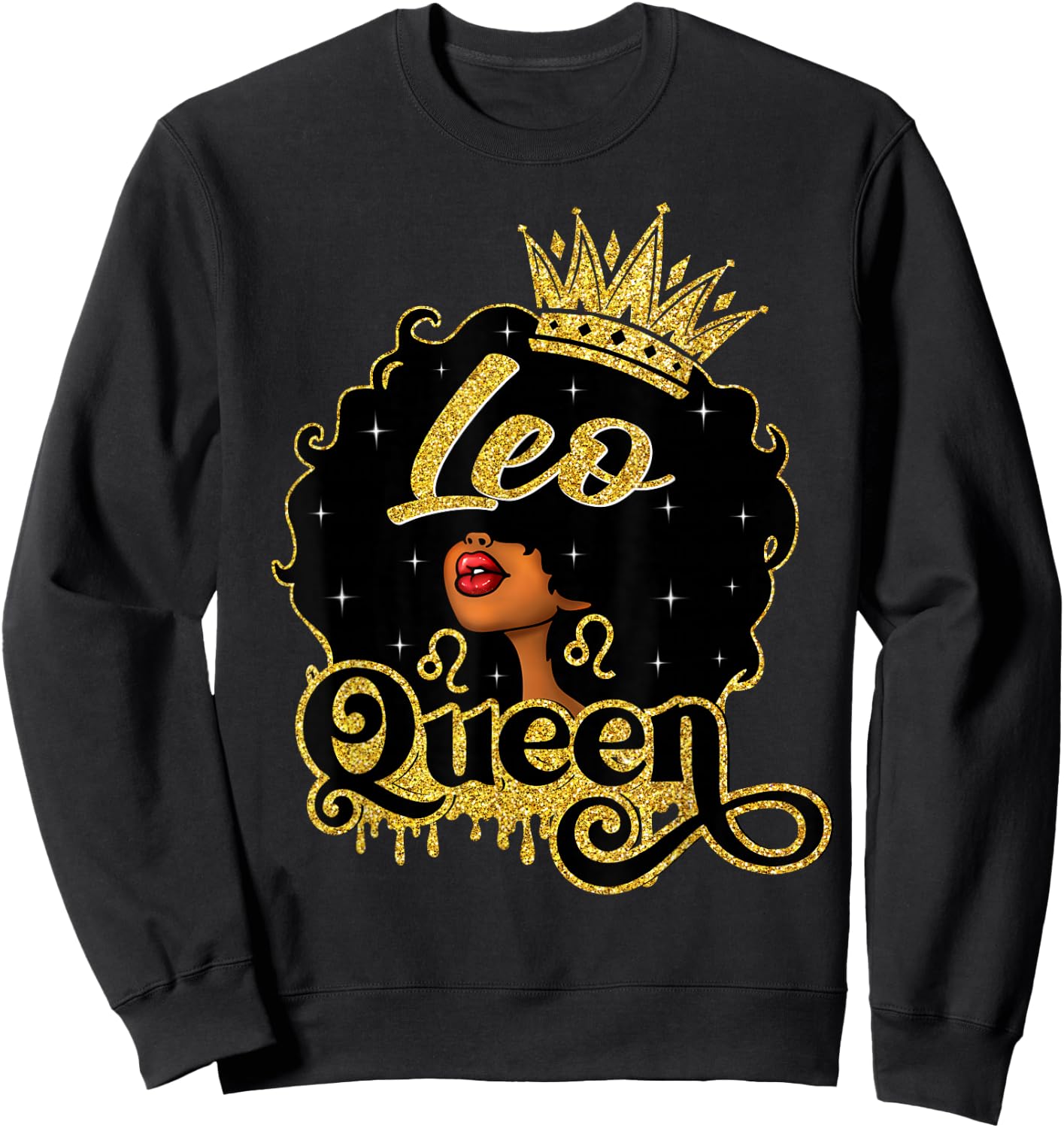 Leo Queen African American Afro Women It's My Birthday Sweatshirt - Sweatshirt | Black