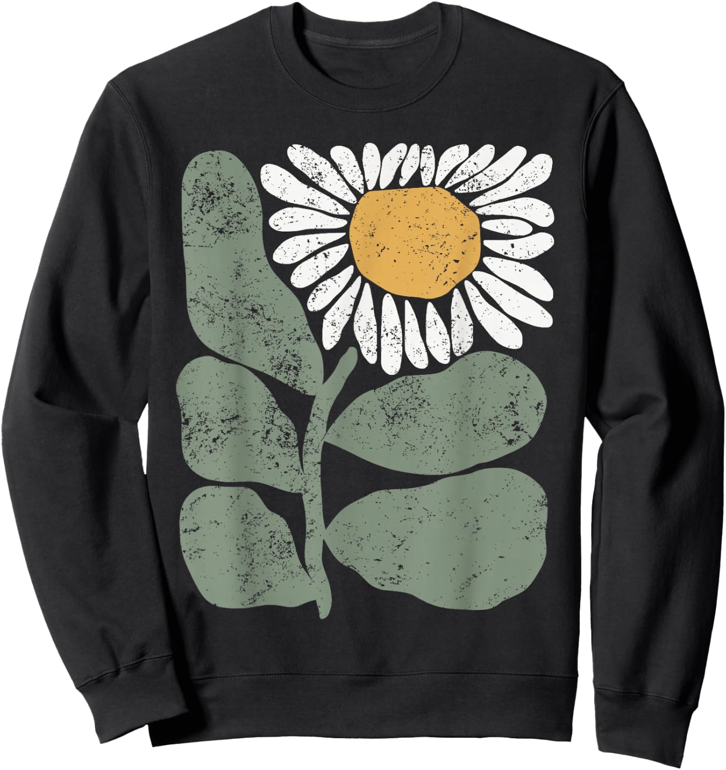 Vintage Boho Wildflower Retro Botanical Wildflower Gardener Sweatshirt - Sweatshirt | Black