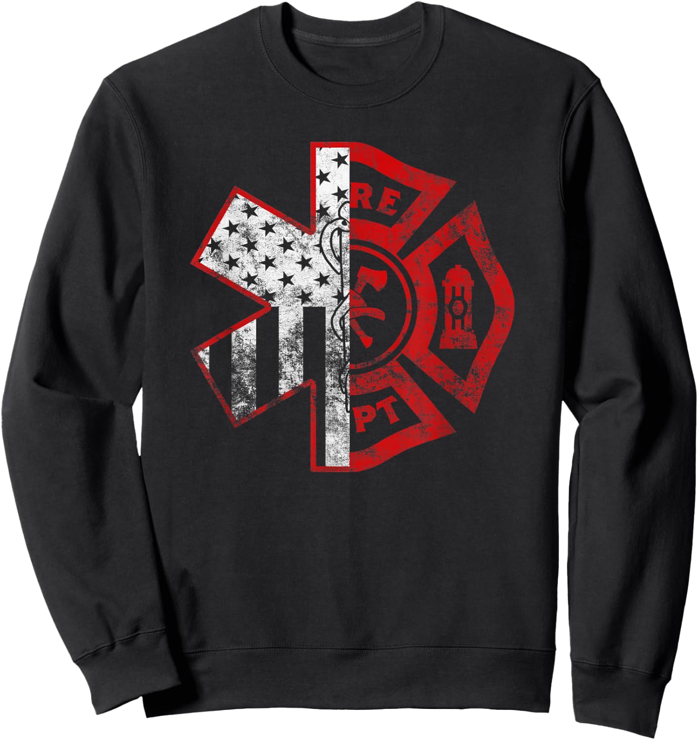 Emergency Medical Services EMS EMT EMR Firefighter Paramedic Sweatshirt - Sweatshirt | Black