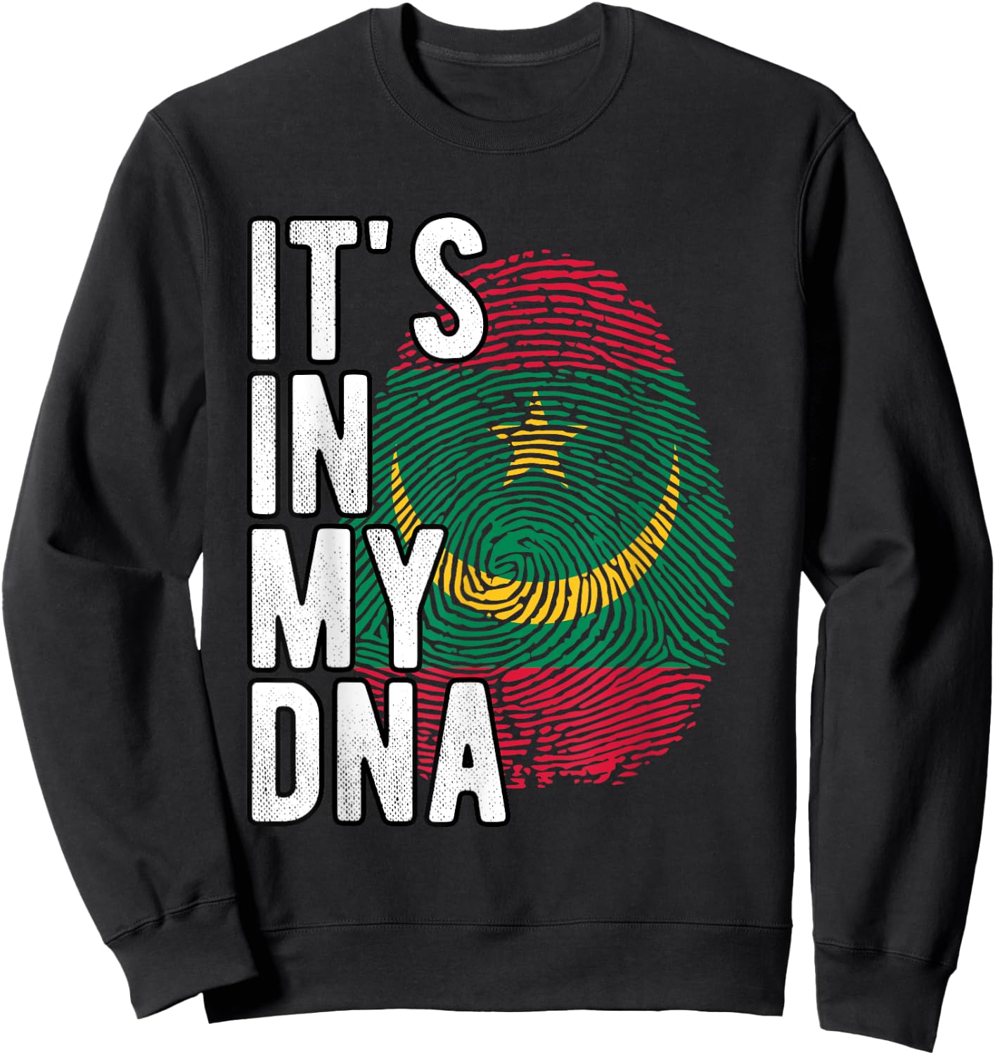 Funny it's in my DNA Mauritania flag Fingerprint Sweatshirt - Sweatshirt | Black