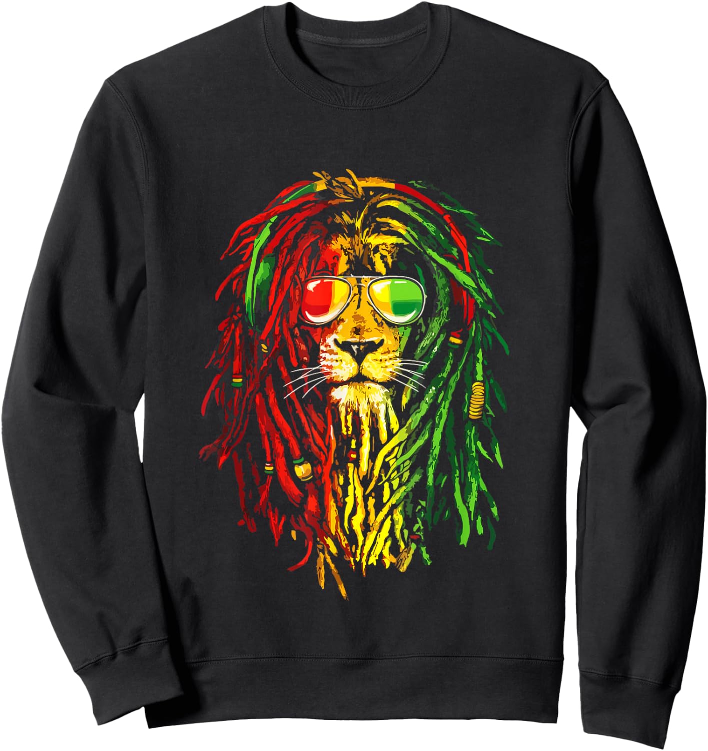 Reggae Music lovers , Jamaican royal lion Sweatshirt - Sweatshirt | Black