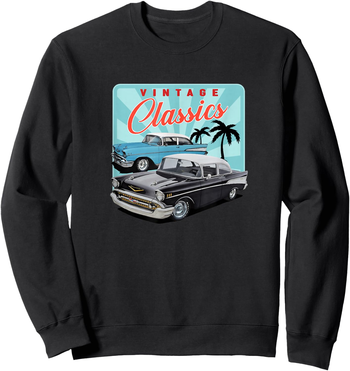 55 56 57 Chevys Truck bel air vintage cars Sweatshirt - Sweatshirt | Black