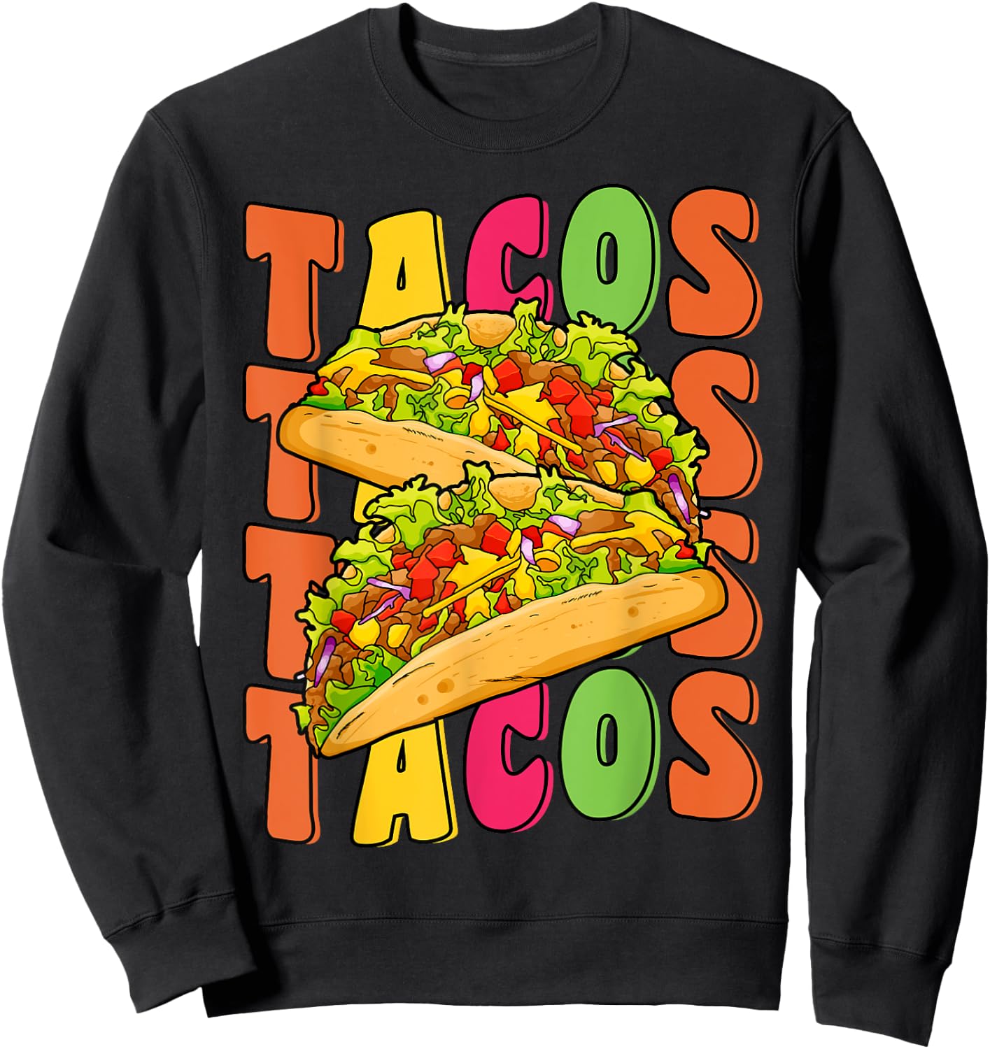 Groovy Taco Tuesday Retro Funny Taco Lover Cinco De Mayo Sweatshirt - Sweatshirt | Black