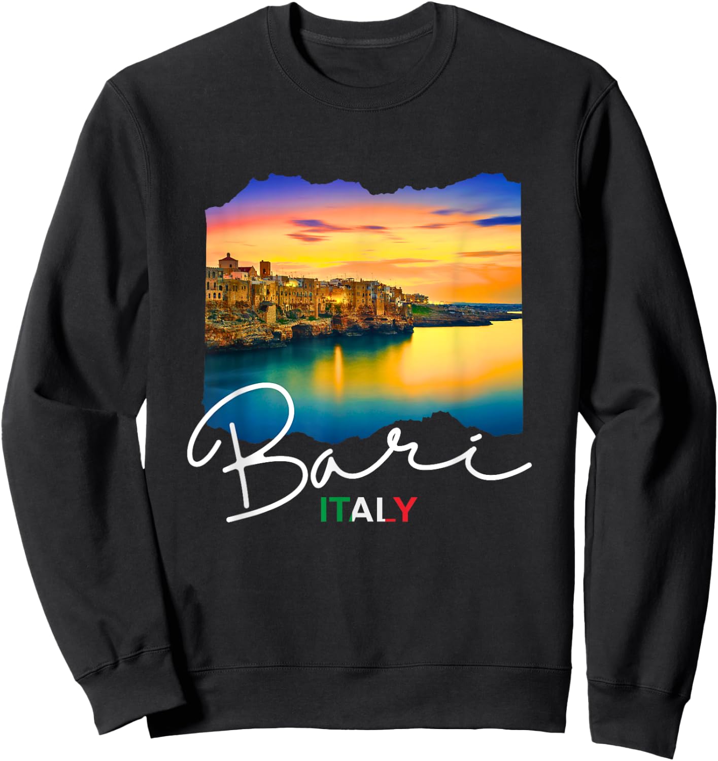 Italy Bari Souvenir / Sunset in Bari Italy Sweatshirt - Sweatshirt | Black