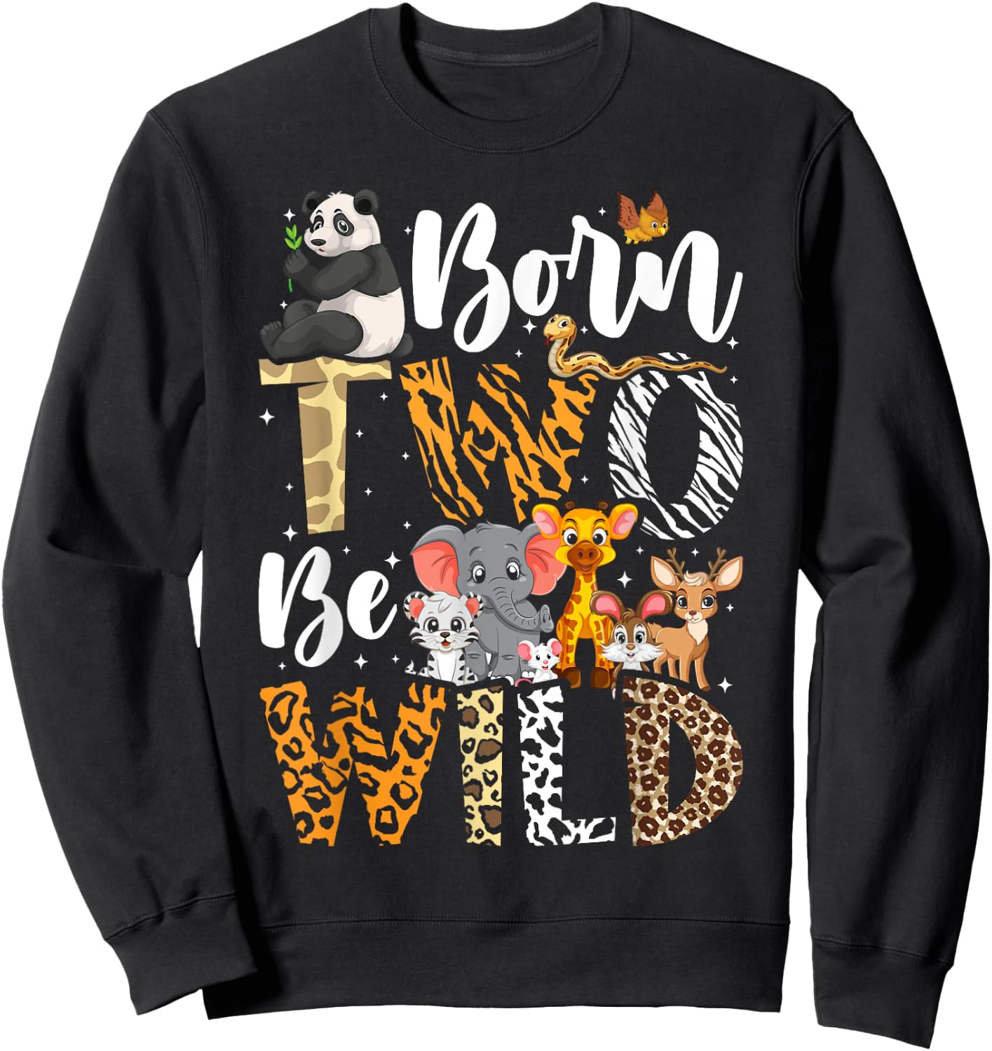 Born 2 Be Wild Birthday Decorations Girl Boy Baby Lion 2nd Sweatshirt - Sweatshirt | Black
