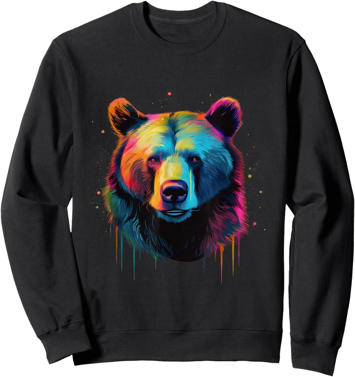 Grizzly Bear Lovers Pop Art Big Grizzly Bear Sweatshirt - Sweatshirt | Black