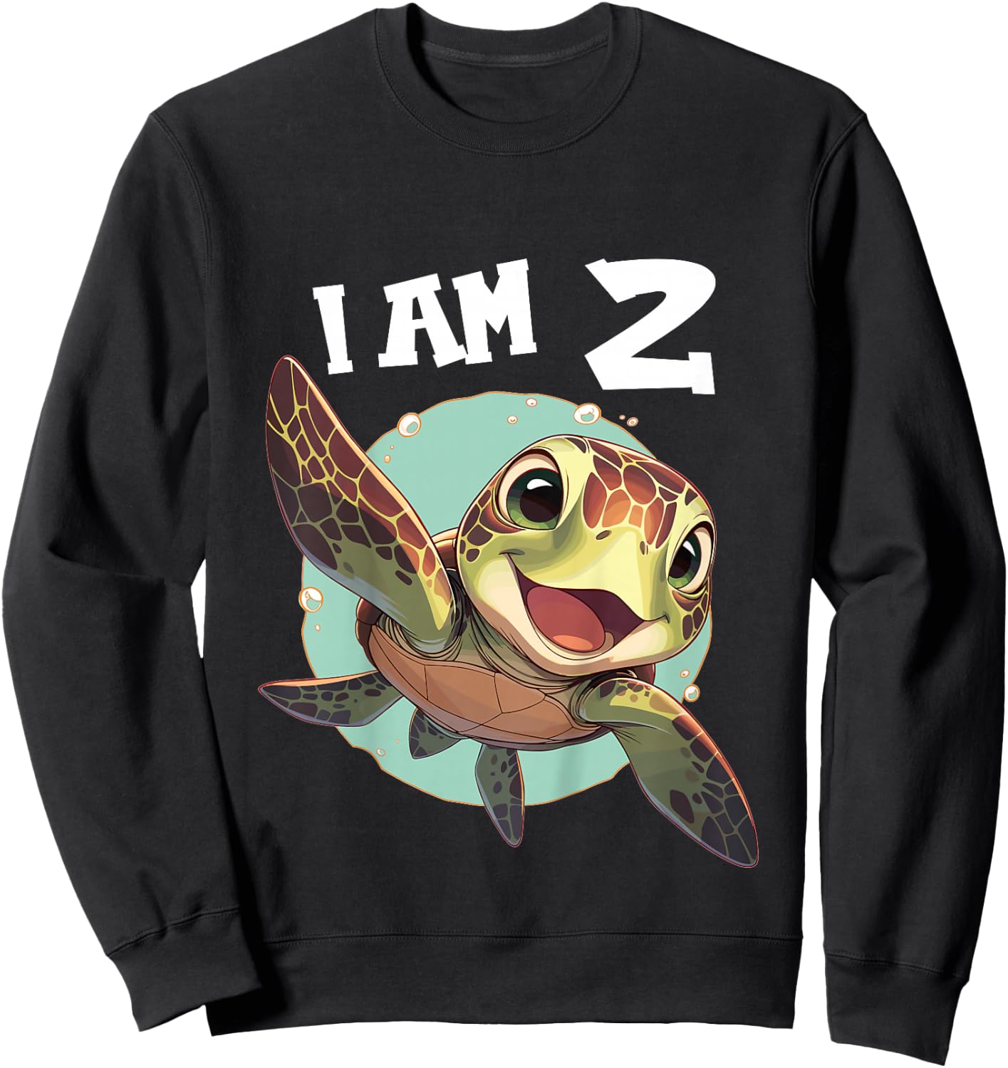 2 Years old 2 birthday Sea Turtles Boy Girl Sea Turtle Sweatshirt - Sweatshirt | Black
