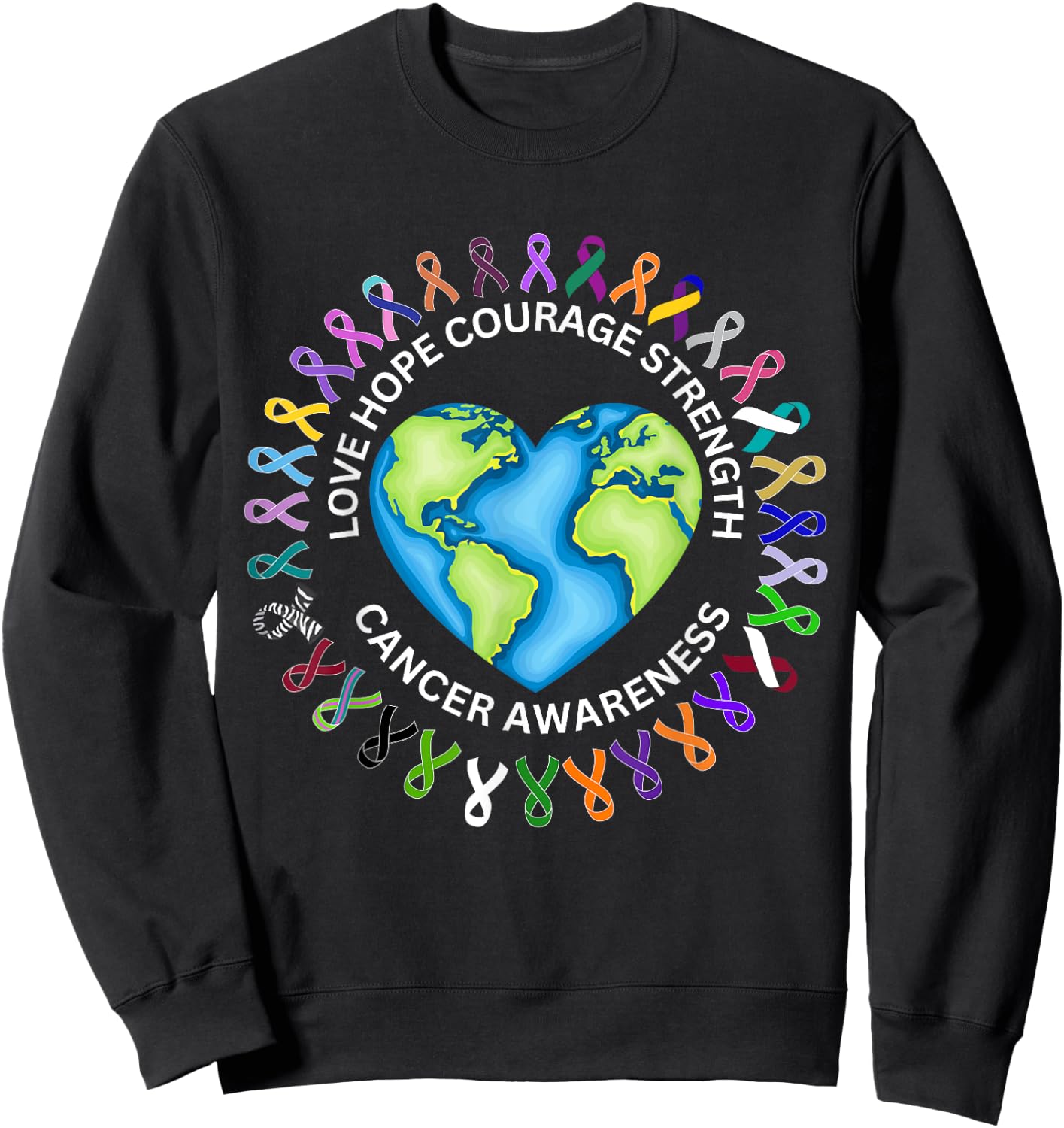 All Cancer Matters Survivors Awareness Fight Ribbon Support Sweatshirt - Sweatshirt | Black