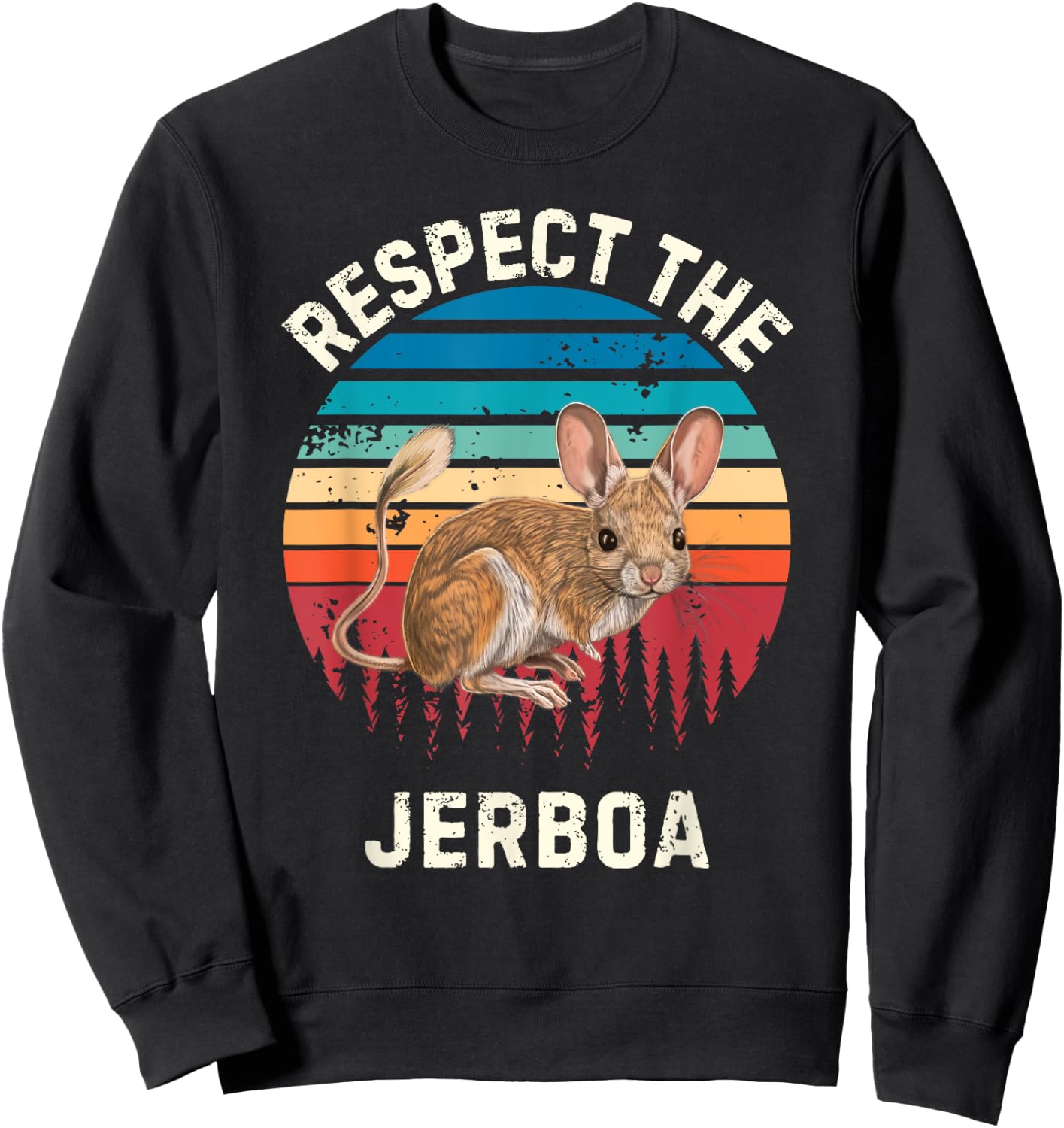 Retro Respect The Jerboa Vintage Grunge Jerboa Lover Sweatshirt - Sweatshirt | Black