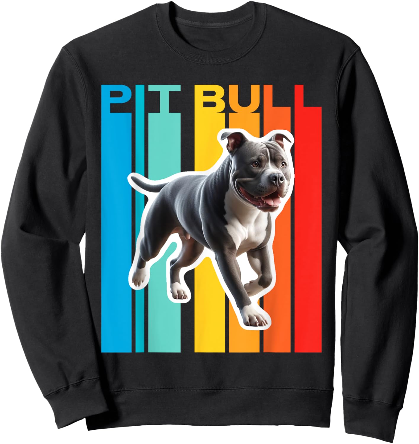Colorful Pit Bull Sweatshirt - Sweatshirt | Black
