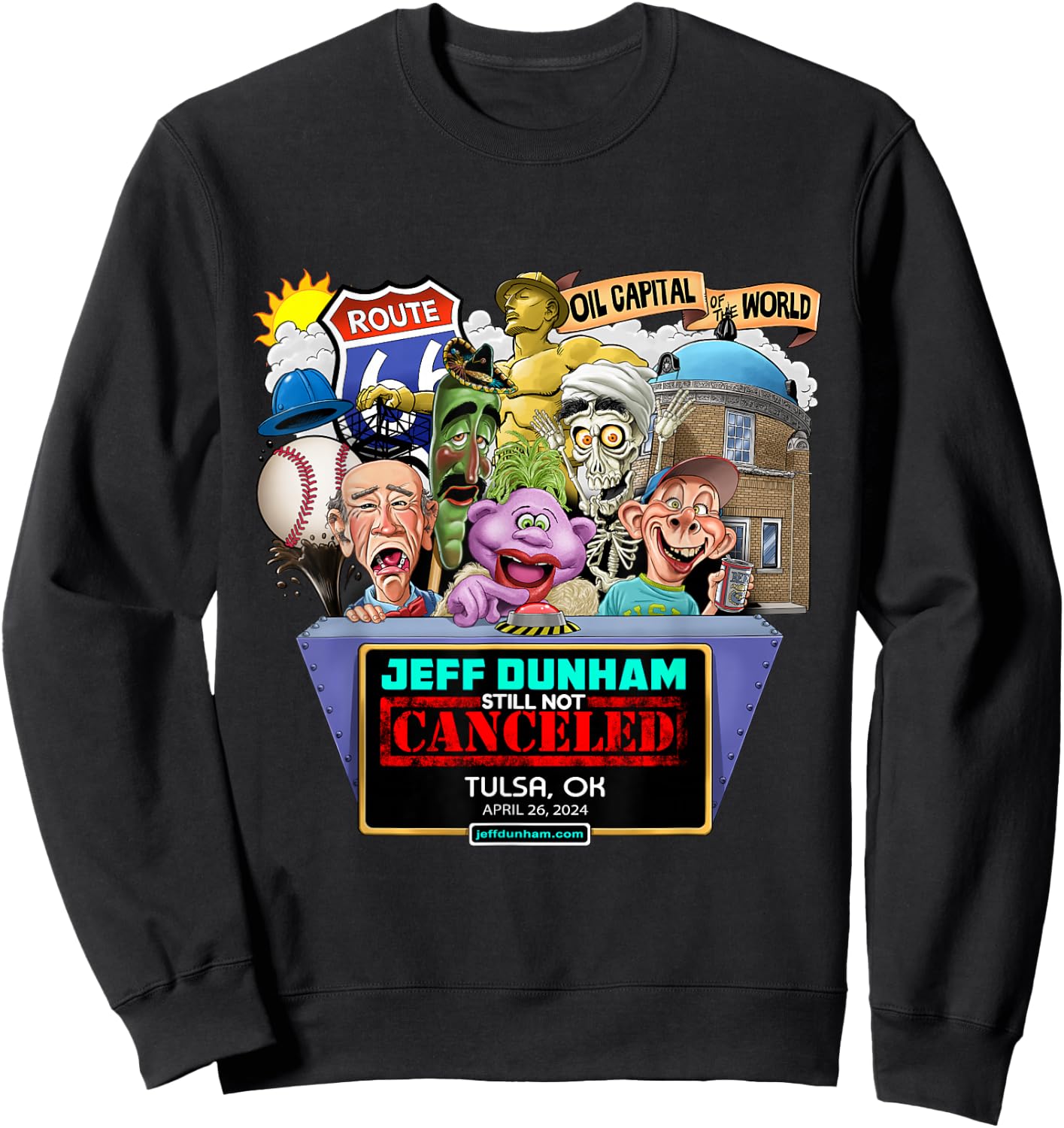 Jeff Dunham Tulsa, OK (2024) Sweatshirt - Sweatshirt | Black