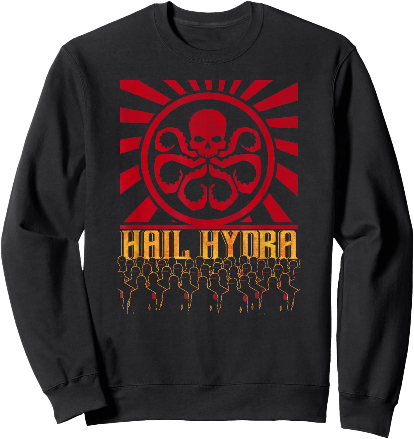Marvel Comics Hail Hydra Army Propaganda Vintage Poster Sweatshirt - Sweatshirt | Black