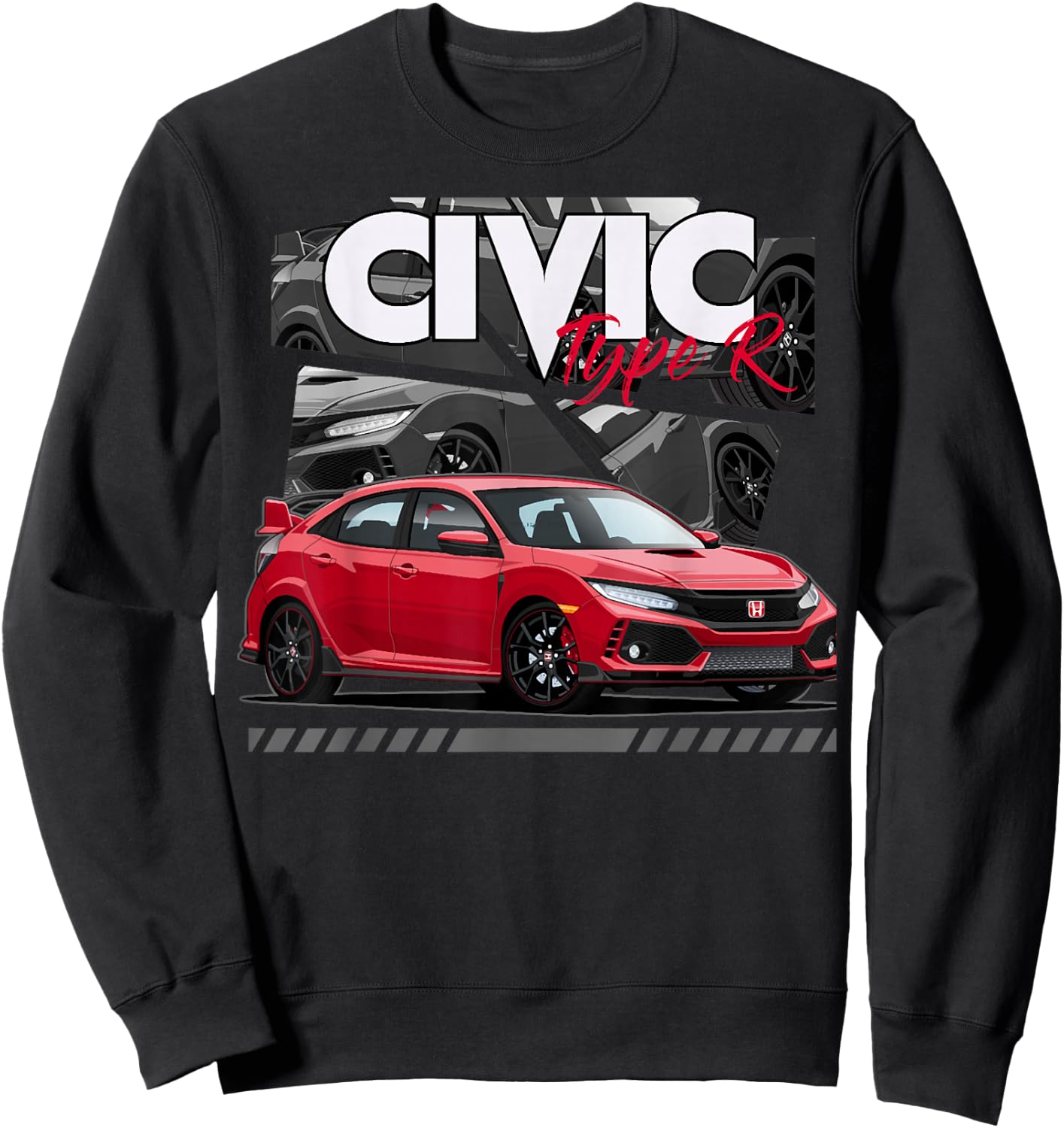 Civic Type R FK8 Japanese Car , Small, Black Sweatshirt - Sweatshirt | Black