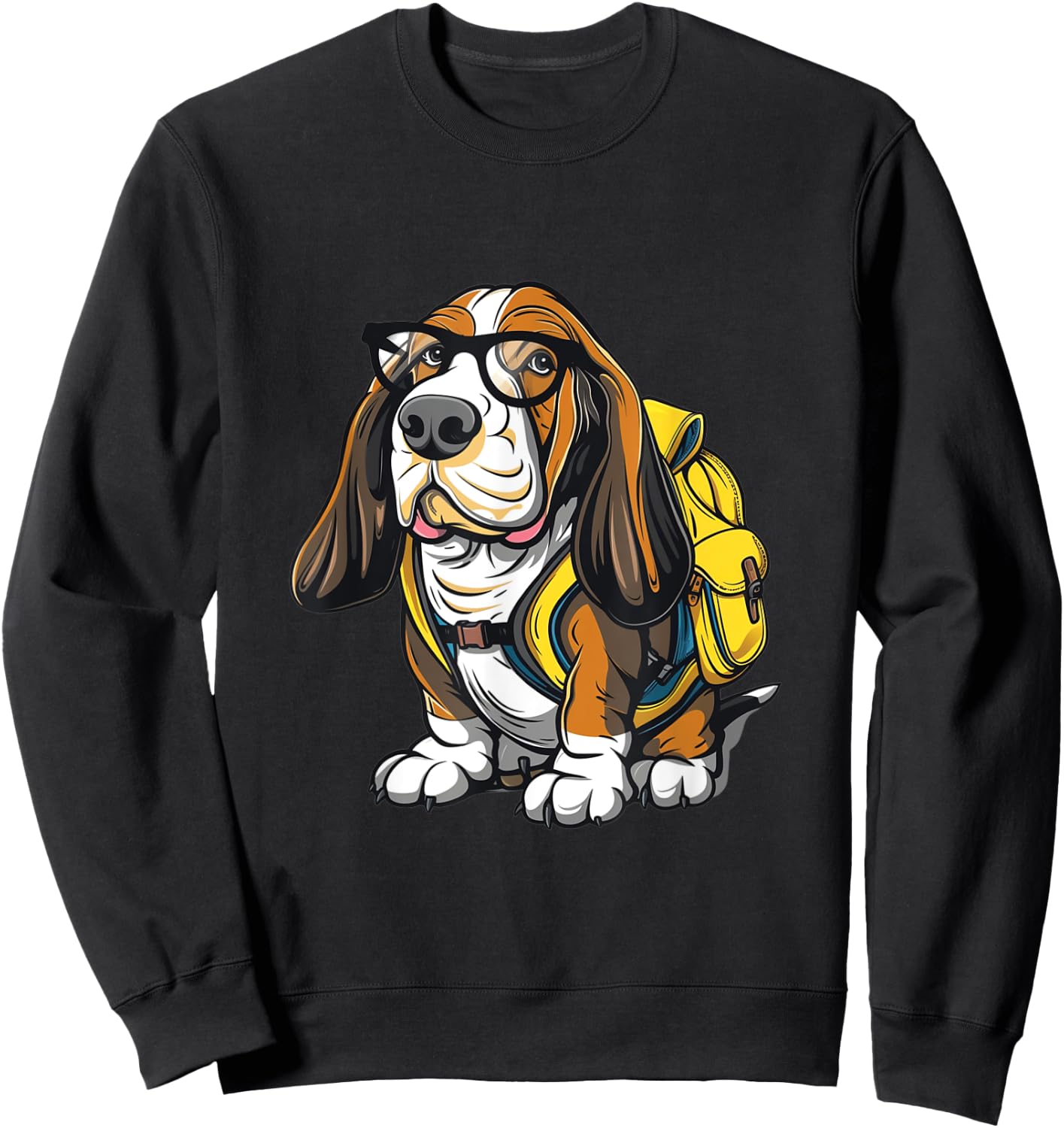 Bassett Hound Back To School Dog First Day Boys Girls Kids Sweatshirt - Sweatshirt | Black
