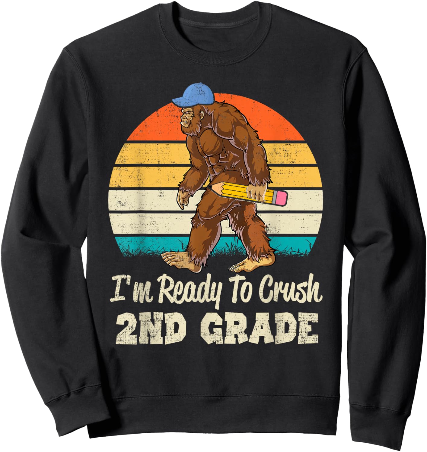 2nd Grade Bigfoot Sasquatch First Day Of School Second Grade Sweatshirt - Sweatshirt | Black