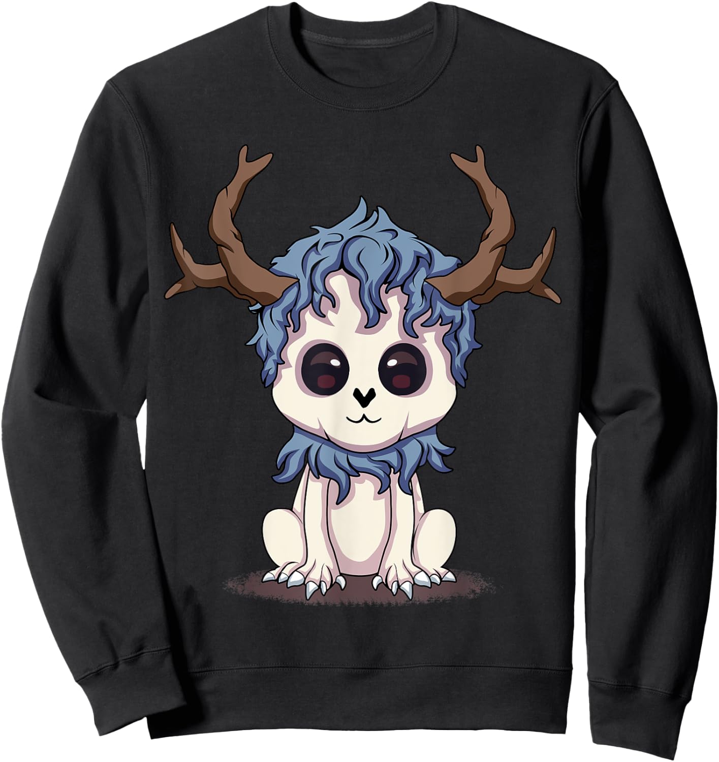 Wendigo Cute Cryptid Kawaii Monster Funny Local Cryptid Sweatshirt - Sweatshirt | Black