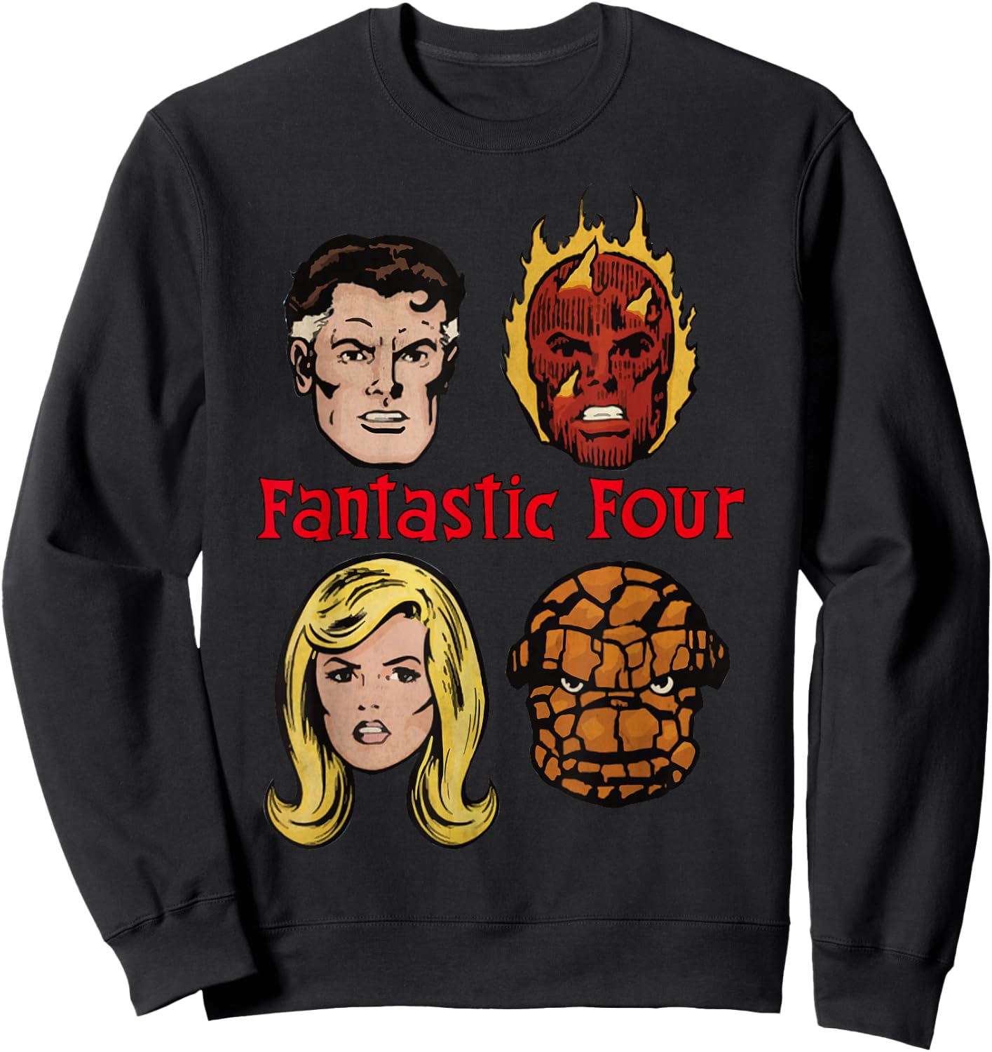 Marvel Fantastic Four Group Shot Comic Themed Poster Sweatshirt - Sweatshirt | Black