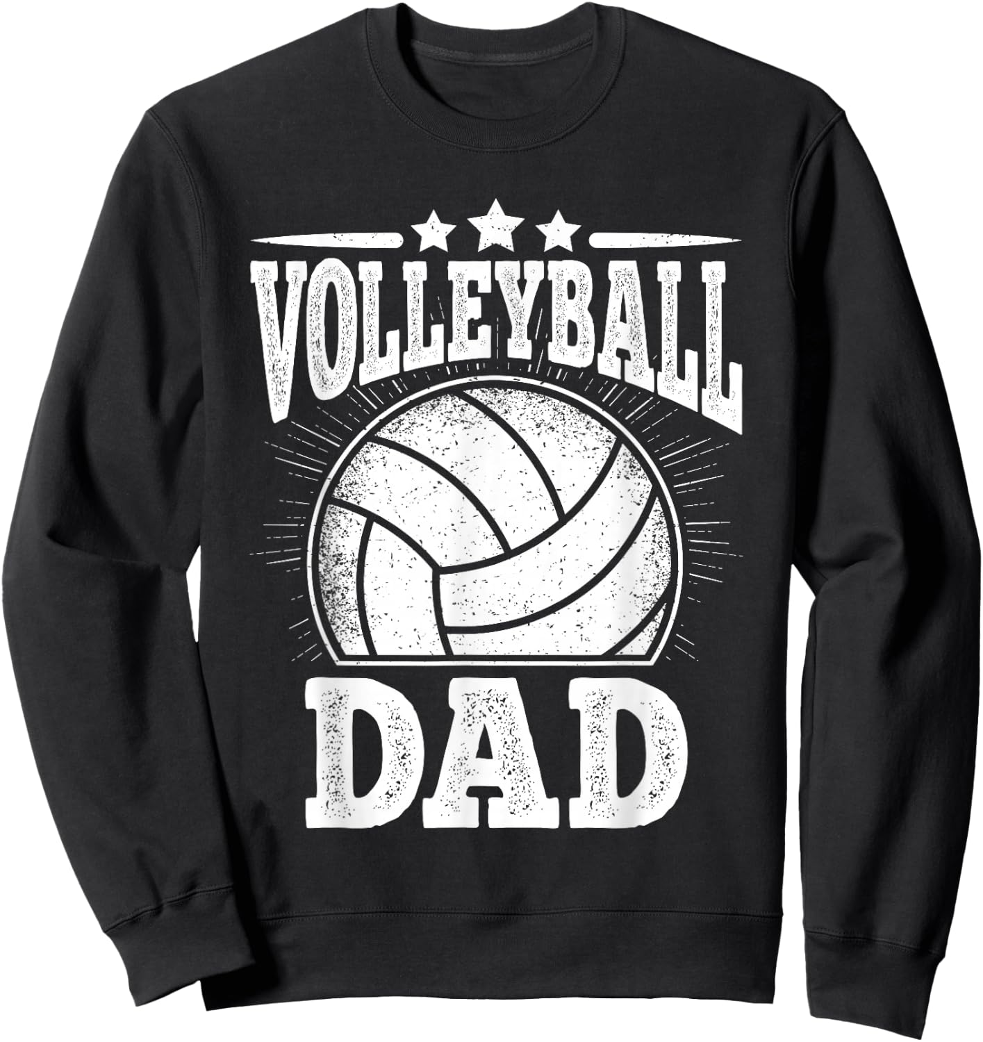 Funny Volleyball Dad Vintage Daddy Volleyball Player Men Sweatshirt - Sweatshirt | Black