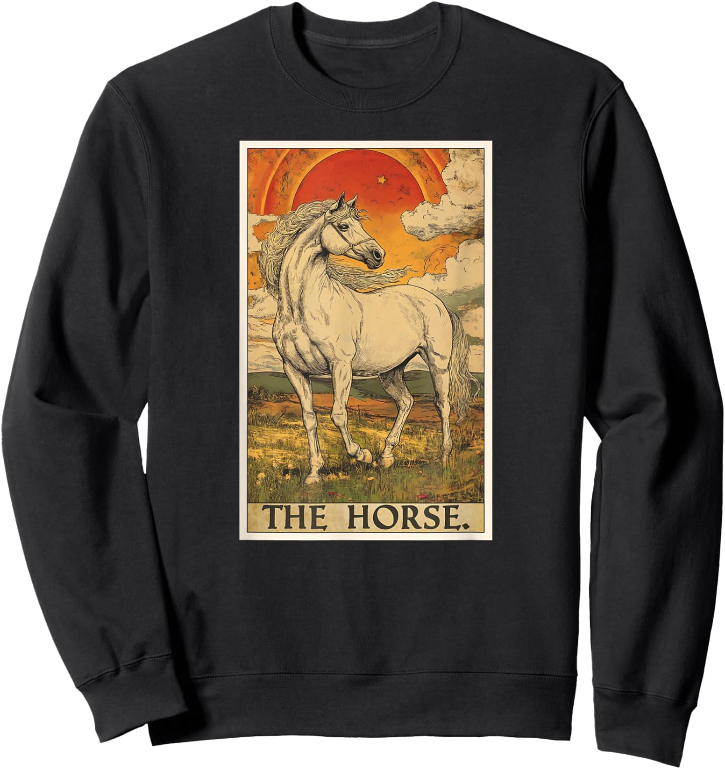 Horse Tarot Card Horses Horse Sweatshirt - Sweatshirt | Black