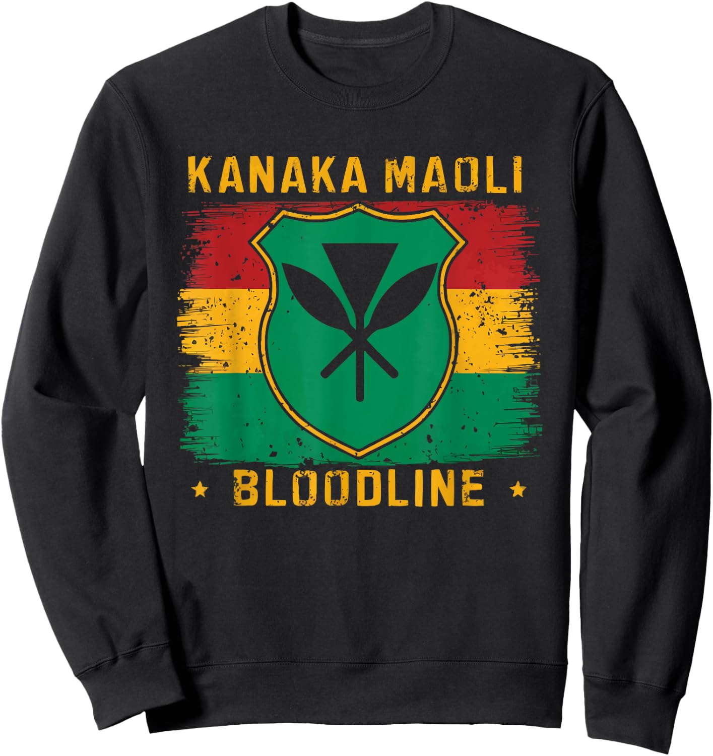 Kanaka Maoli Native Hawaiian Islands Hawaii Flag Sweatshirt - Sweatshirt | Black