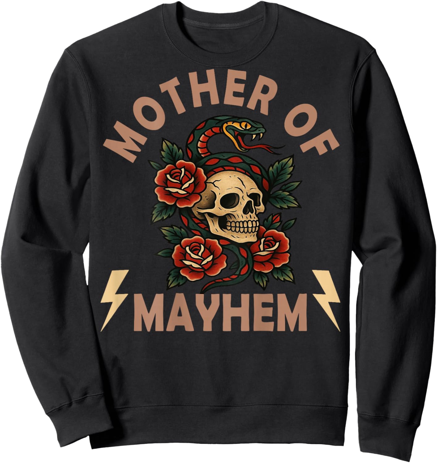 Mother of Mayhem Matching Family (on Back) Sweatshirt - Sweatshirt | Black