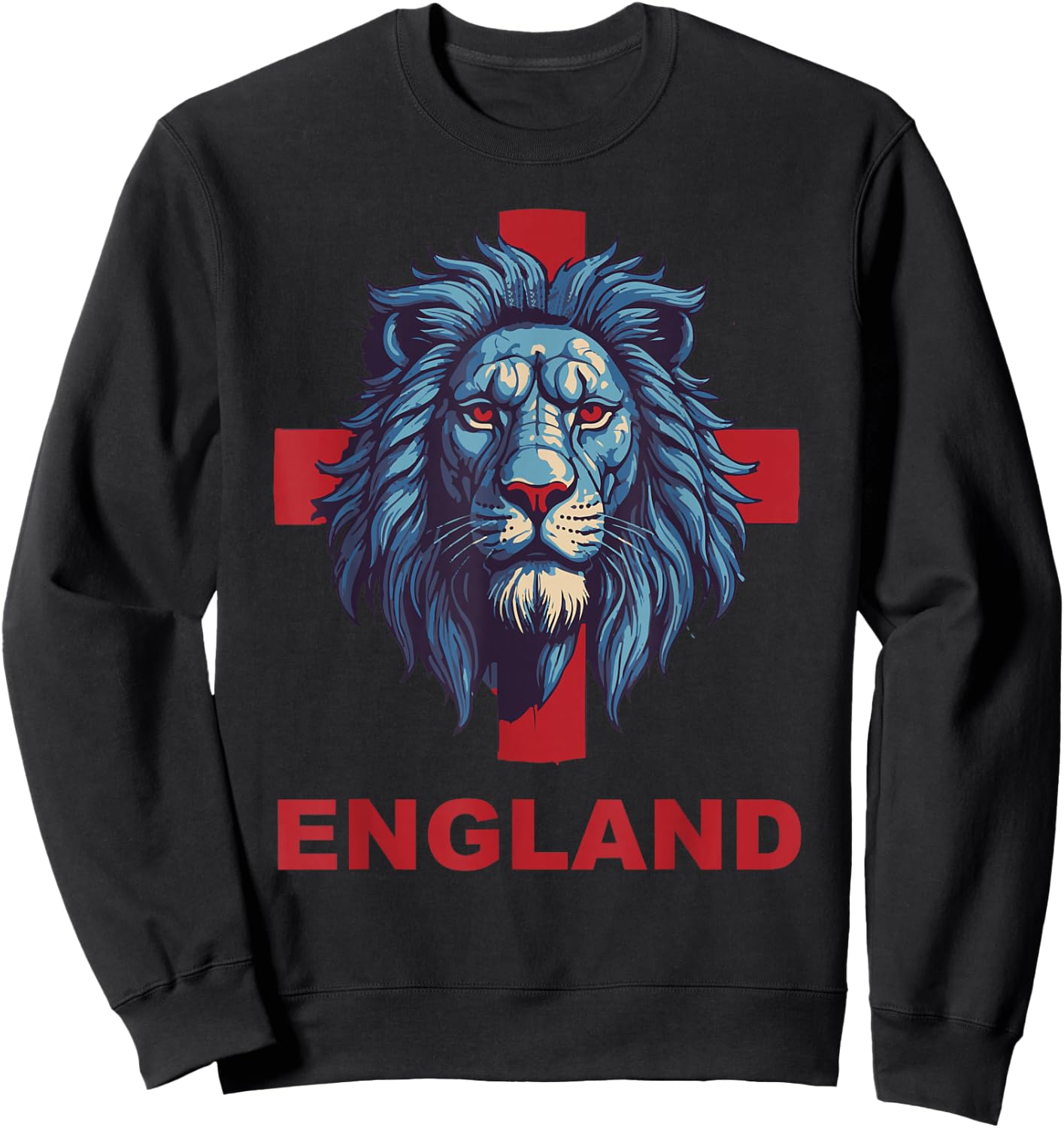 Lion Head Blue Outfit for English Apparel Lover the England Sweatshirt - Sweatshirt | Black